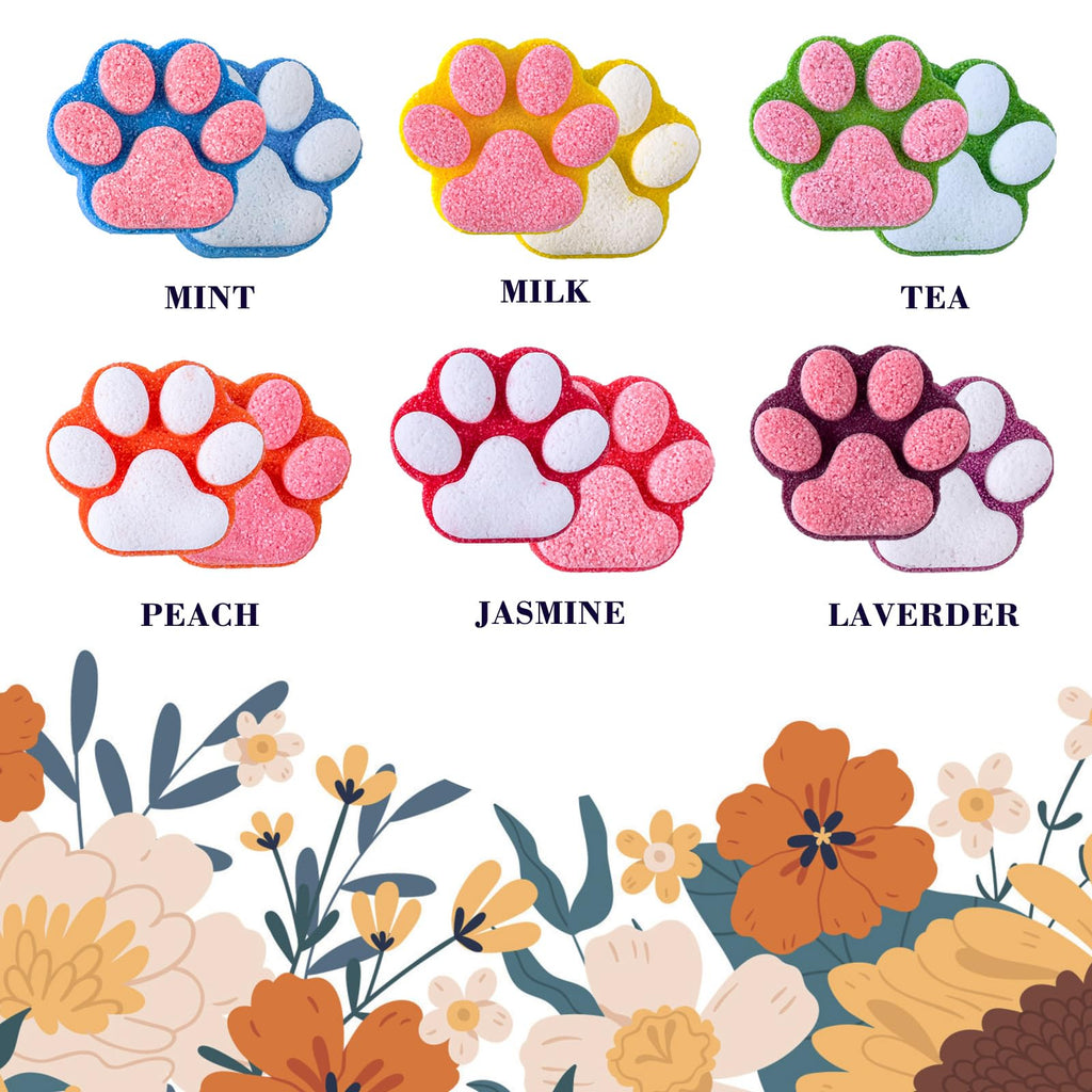 Yekery Paw Bath Bombs for Kids – 12 Surprises Inside, Organic Handmade Gift Set