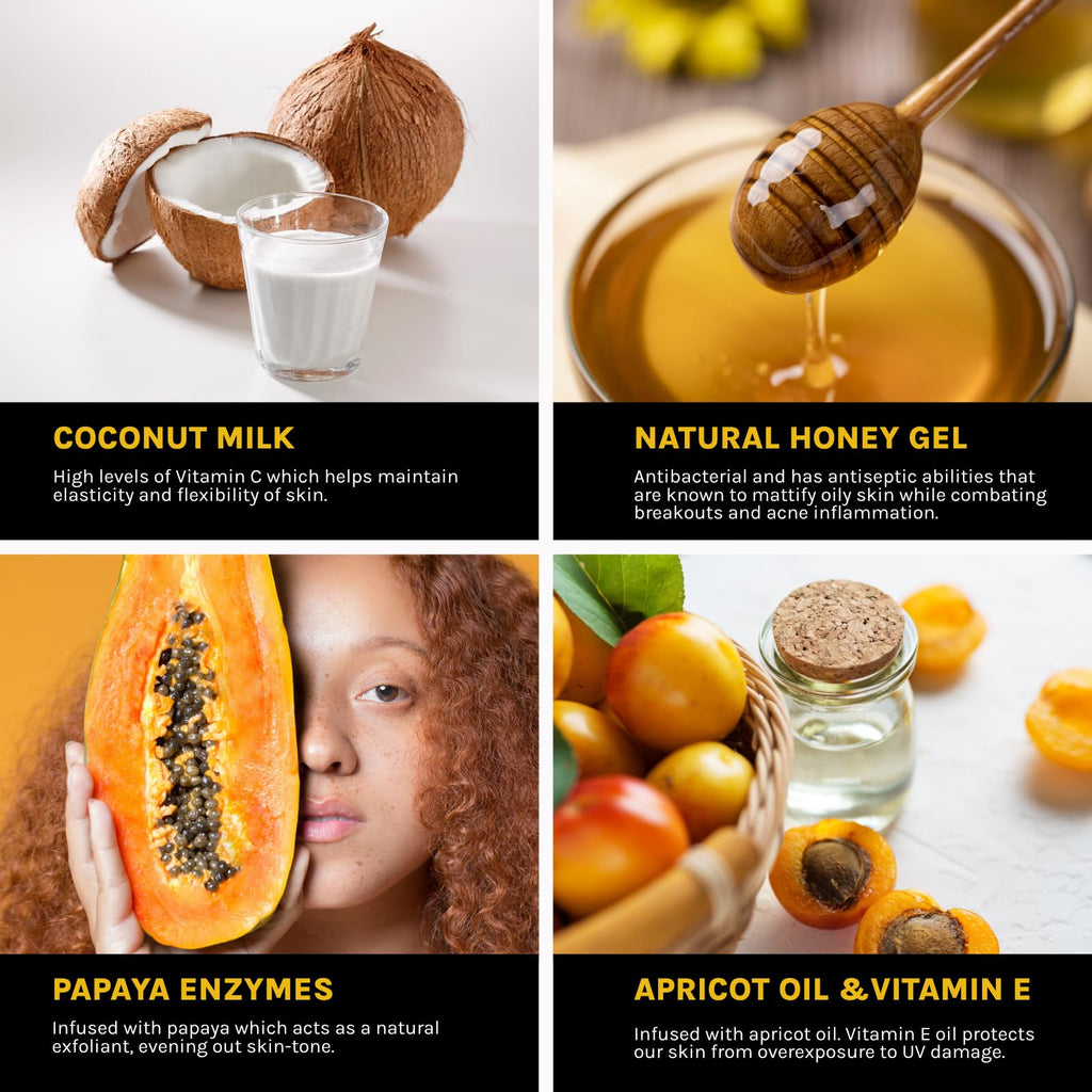 Yelle Awakening Milk & Honey Cleanser – pH-Balanced Face Wash with Coconut Milk (4oz)