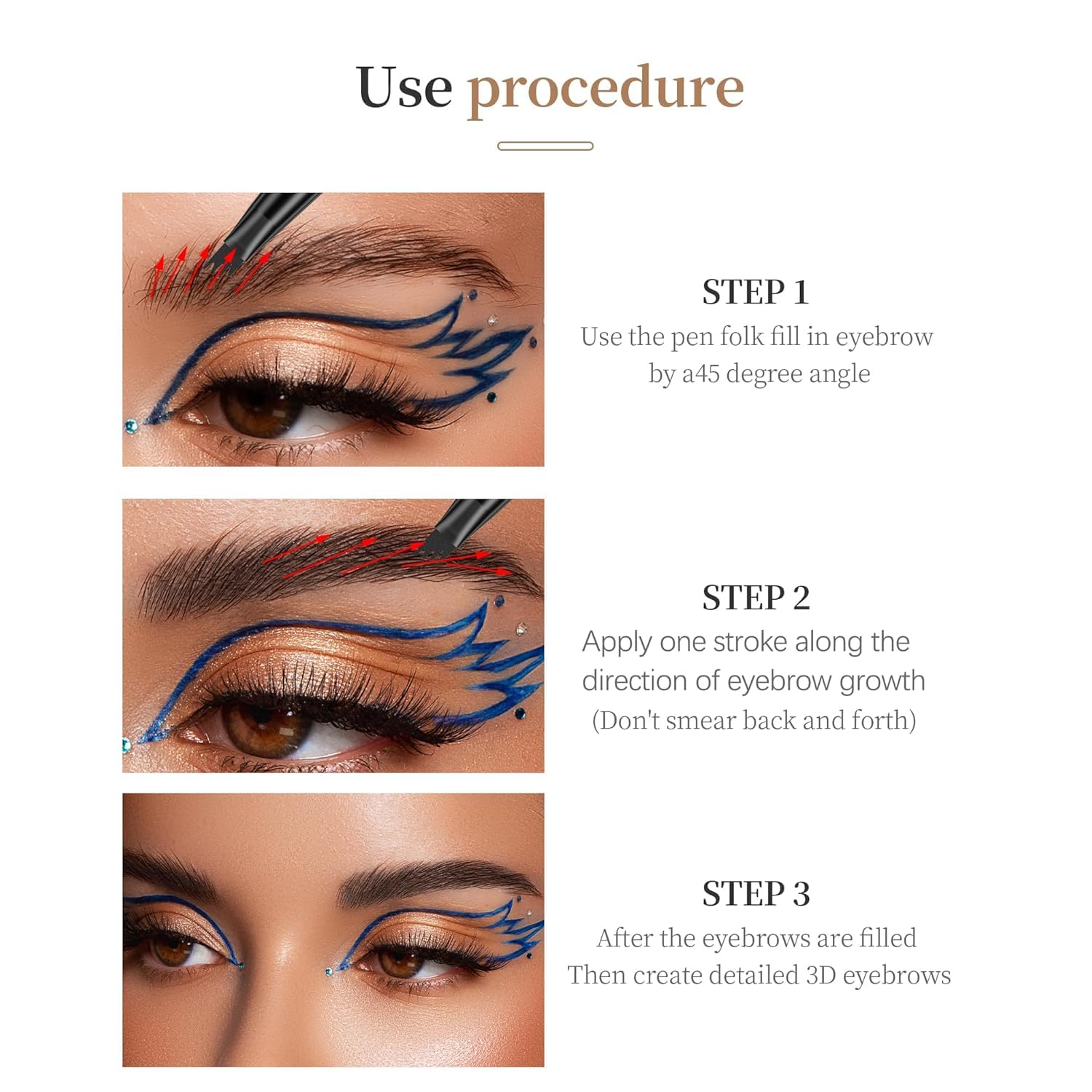 YeMoMo 4-Claw Liquid Eyebrow Pencil – Waterproof Microblading-Style Brows, 6 Shades, Fine Tip