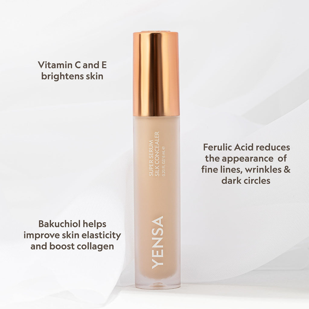 YENSA Super Serum Silk Concealer – Full Coverage Undereye Serum with 8 Superfoods | Light 1