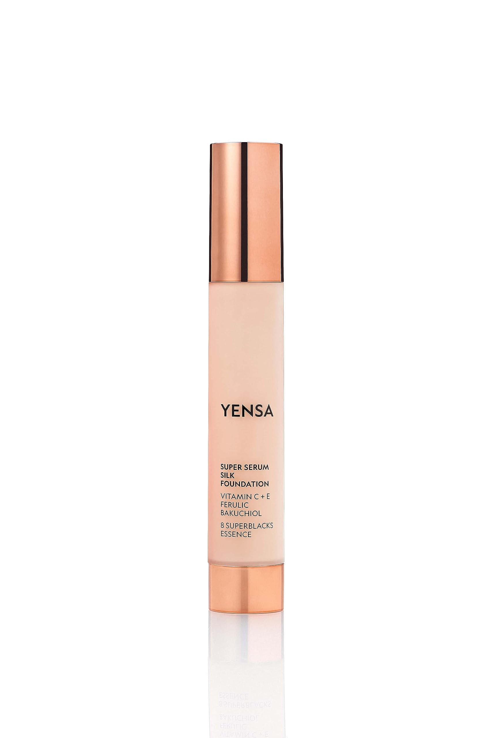 YENSA Serum Foundation Makeup - Super Silk Full Coverage Foundation with Peptides, Vitamin C & Ferulic Acid – Light Medium 1 oz