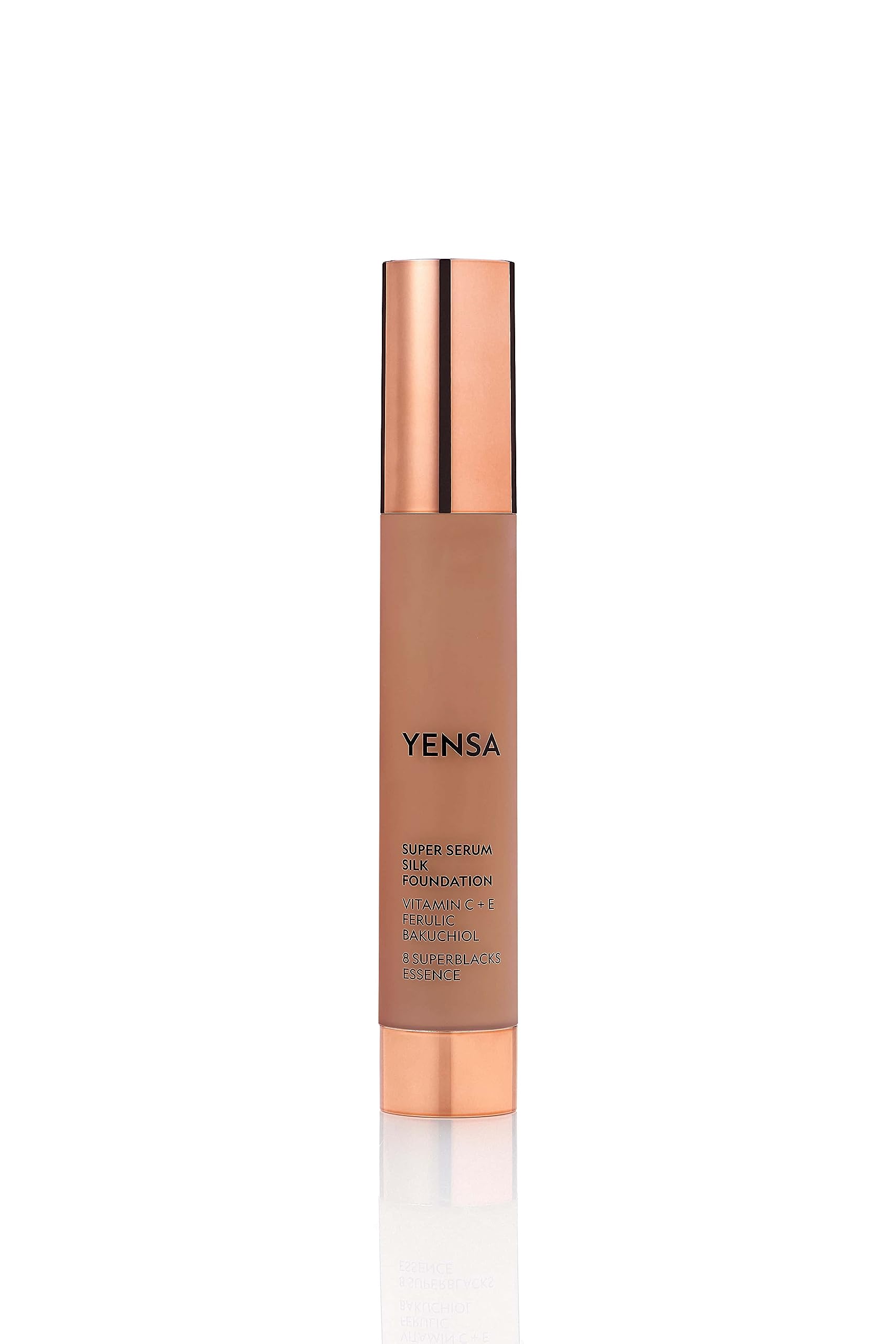 YENSA Serum Foundation Makeup — Super Silk Full Coverage (Deep 2) with Peptides, Vitamin C & Ferulic