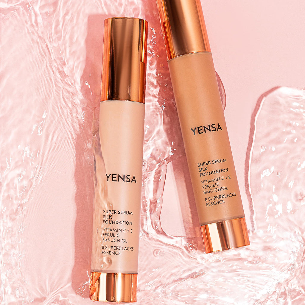 YENSA Serum Foundation Makeup Medium 3 | Full Coverage with Peptides, Vitamin C & Ferulic