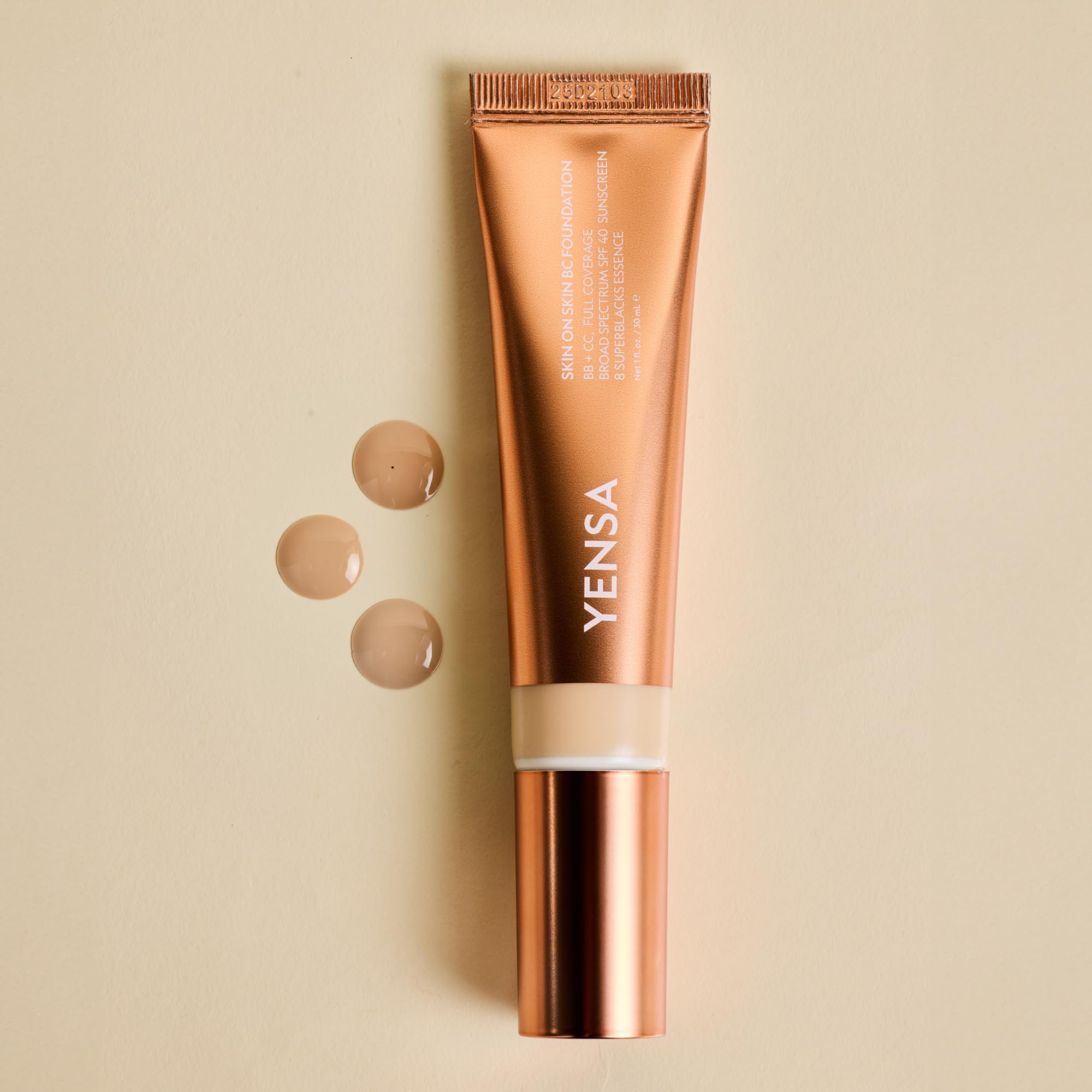 YENSA Skin on Skin BC Foundation – Buildable Full Coverage, SPF 40 (Fair Warm)