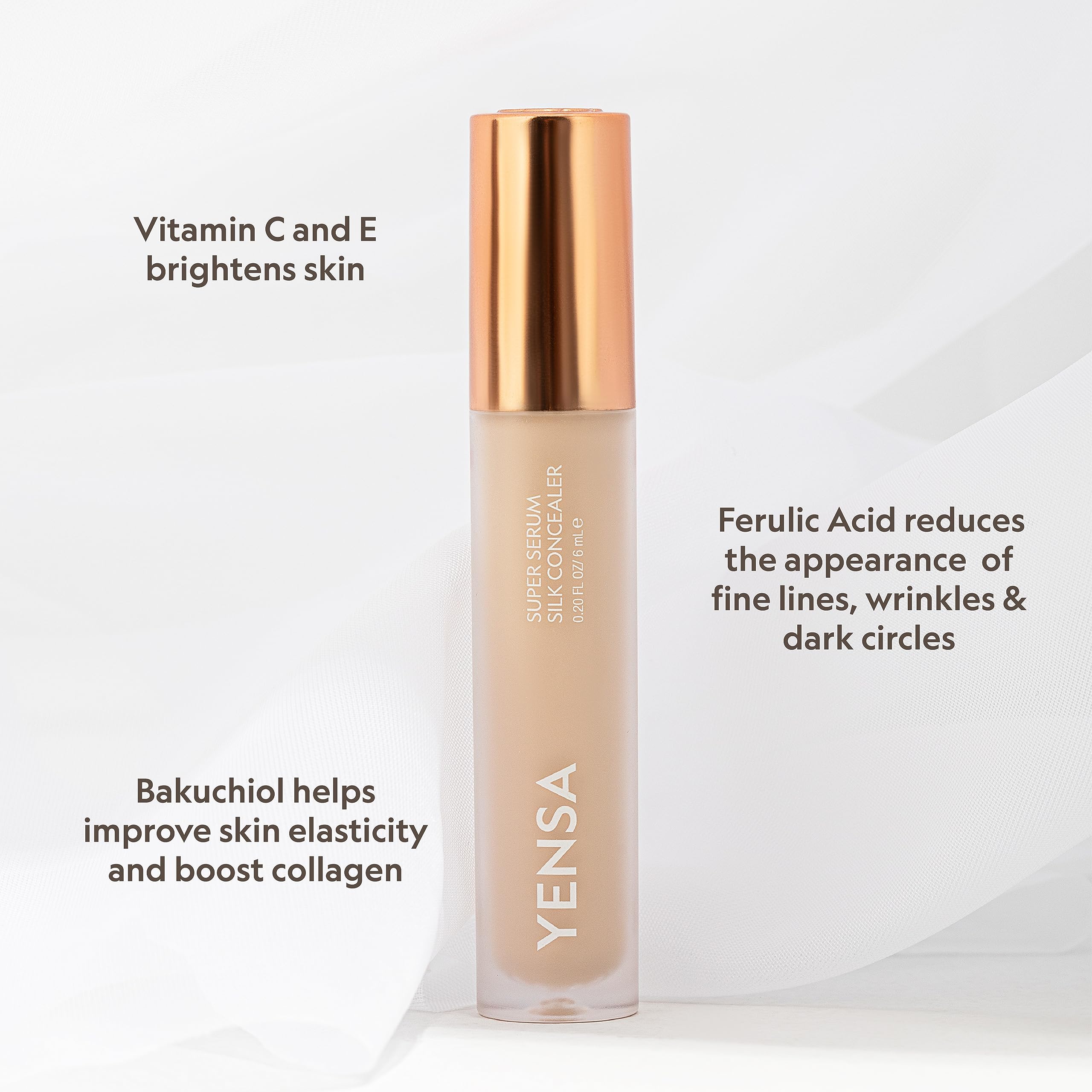 YENSA Super Serum Silk Concealer – Full Coverage Undereye Concealer & Peptide Serum