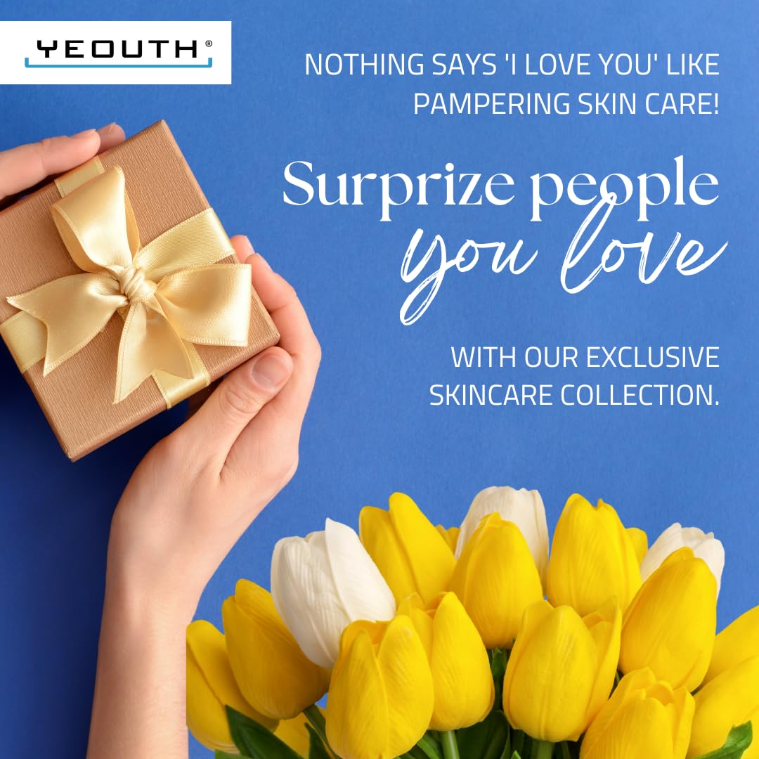 YEOUTH Skin Care Set — Hyaluronic Acid Serum, Vitamin C Serum, Cleanser, Toner & Cream | 5-Piece Gift Set