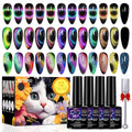 YEPYEPGO 9D Cat Eye Gel Nail Polish Set – 12 Colors with Magnet for Galaxy/Chameleon Effects