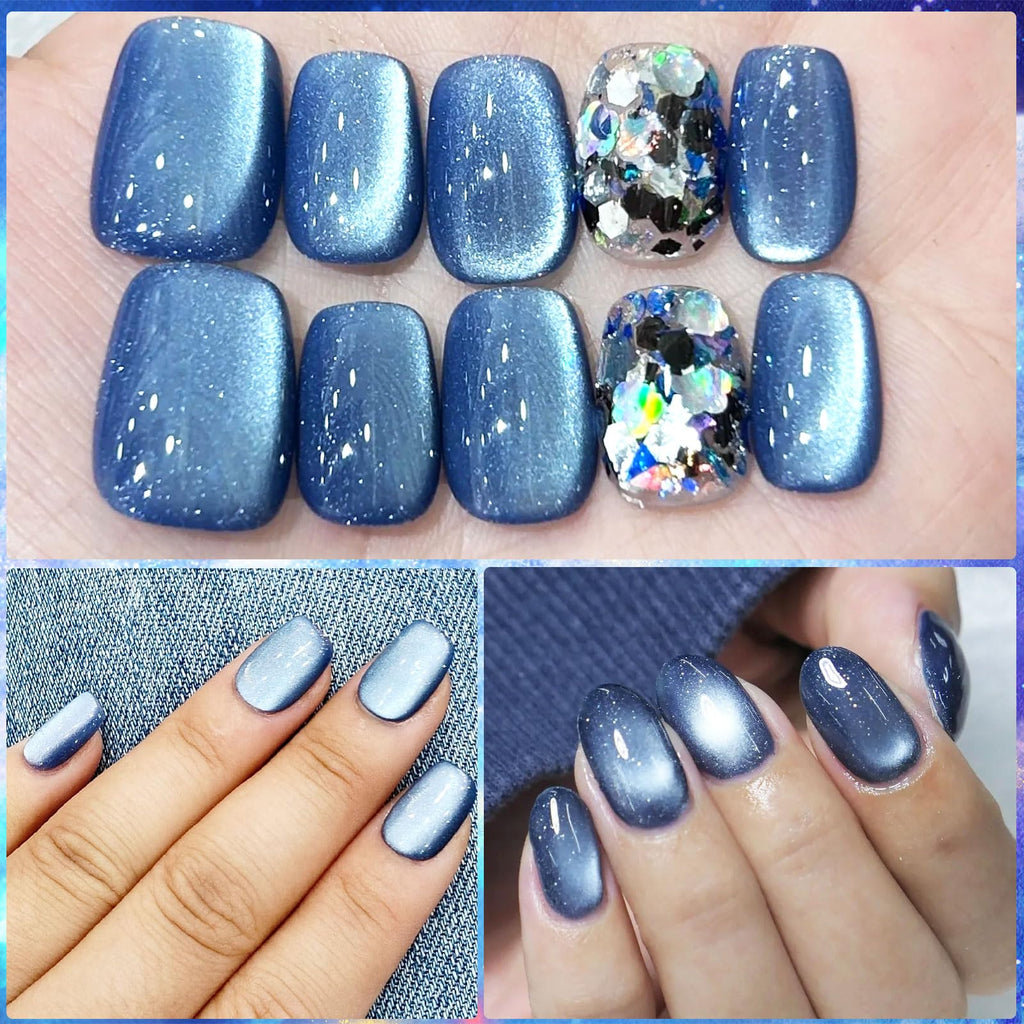 YEPYEPGO Glass Cat Eye Gel Nail Polish Set – 12 Colors with Magnetic Stick for Cat Eye Effects