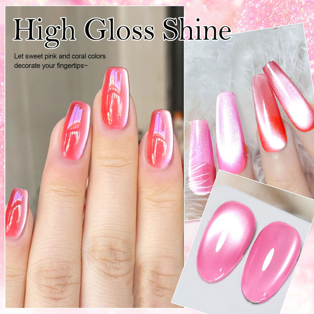 YEPYEPGO Glass Cat Eye Gel Nail Polish Set – 12 Colors with Magnetic Stick for Cat Eye Effects
