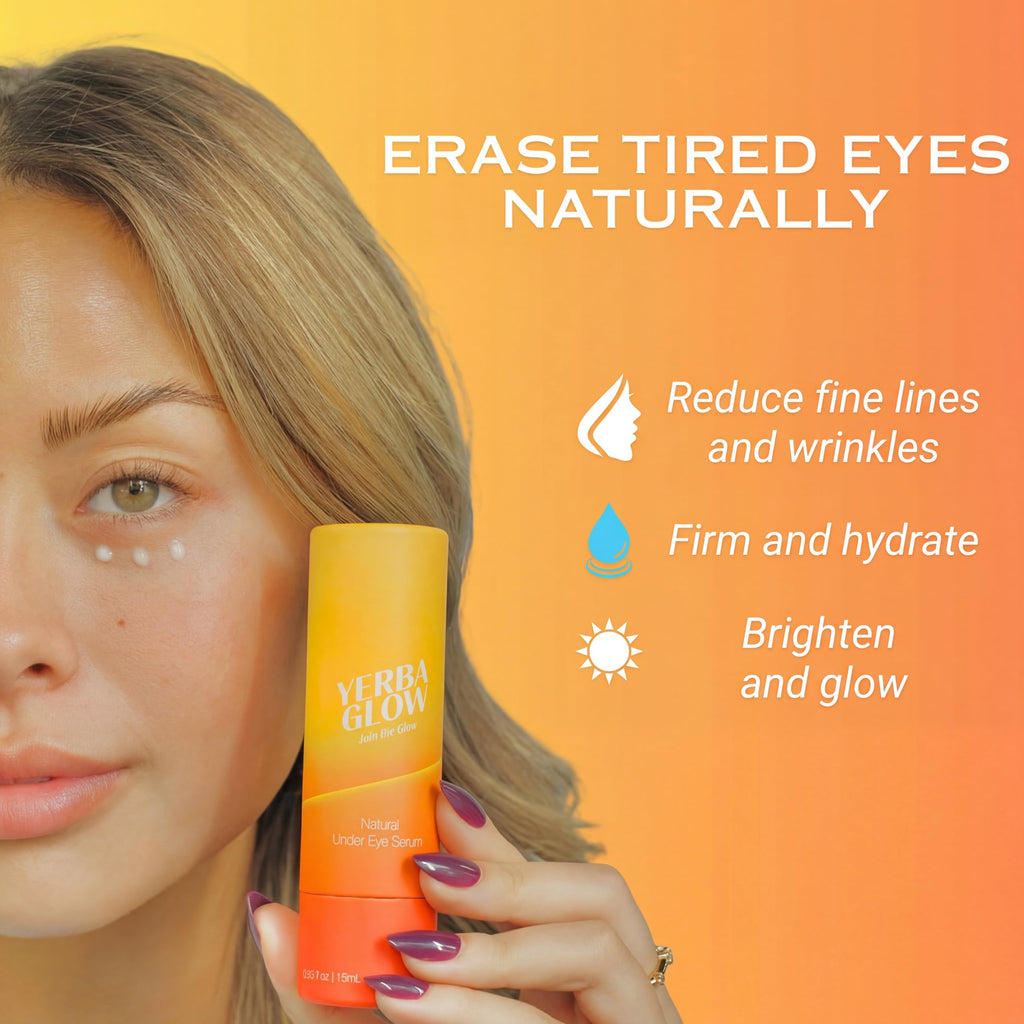 Yerba Glow Caffeine Eye Cream | Natural Under Eye Serum for Dark Circles & Puffiness