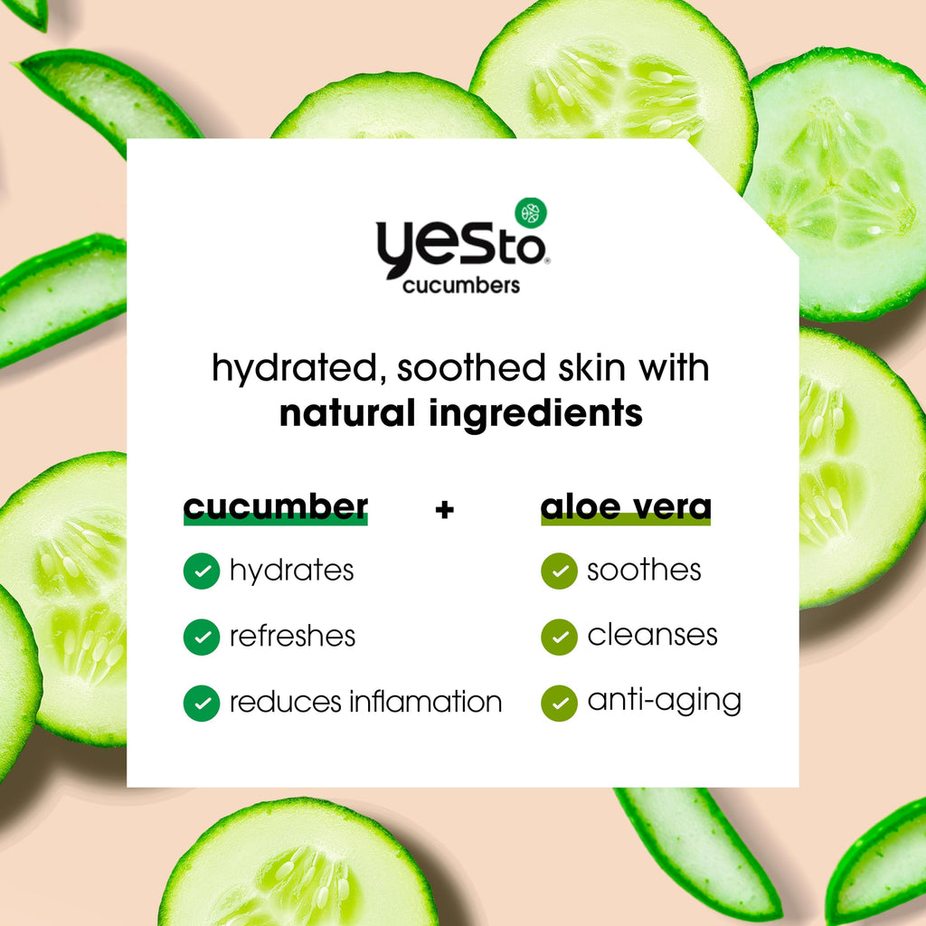 Yes To Face Wipes for Women and Men – Sensitive Cleanse with Cucumbers & Aloe (2-Pack)