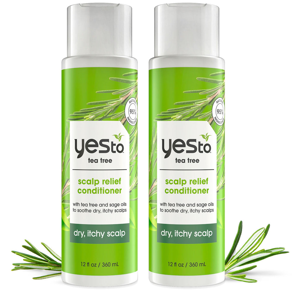 Yes To Tea Tree Scalp Relief Conditioner – Calms Dry Scalp, Hydrates Hair (12 fl oz, 2PK)
