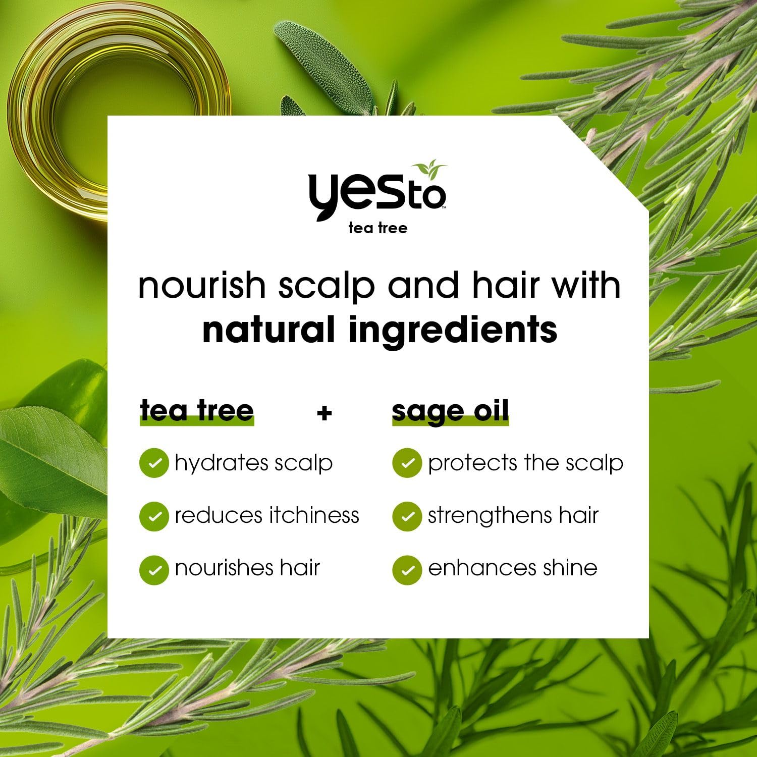 Yes To Tea Tree Scalp Relief Conditioner – Calms Dry Scalp, Hydrates Hair (12 fl oz, 2PK)