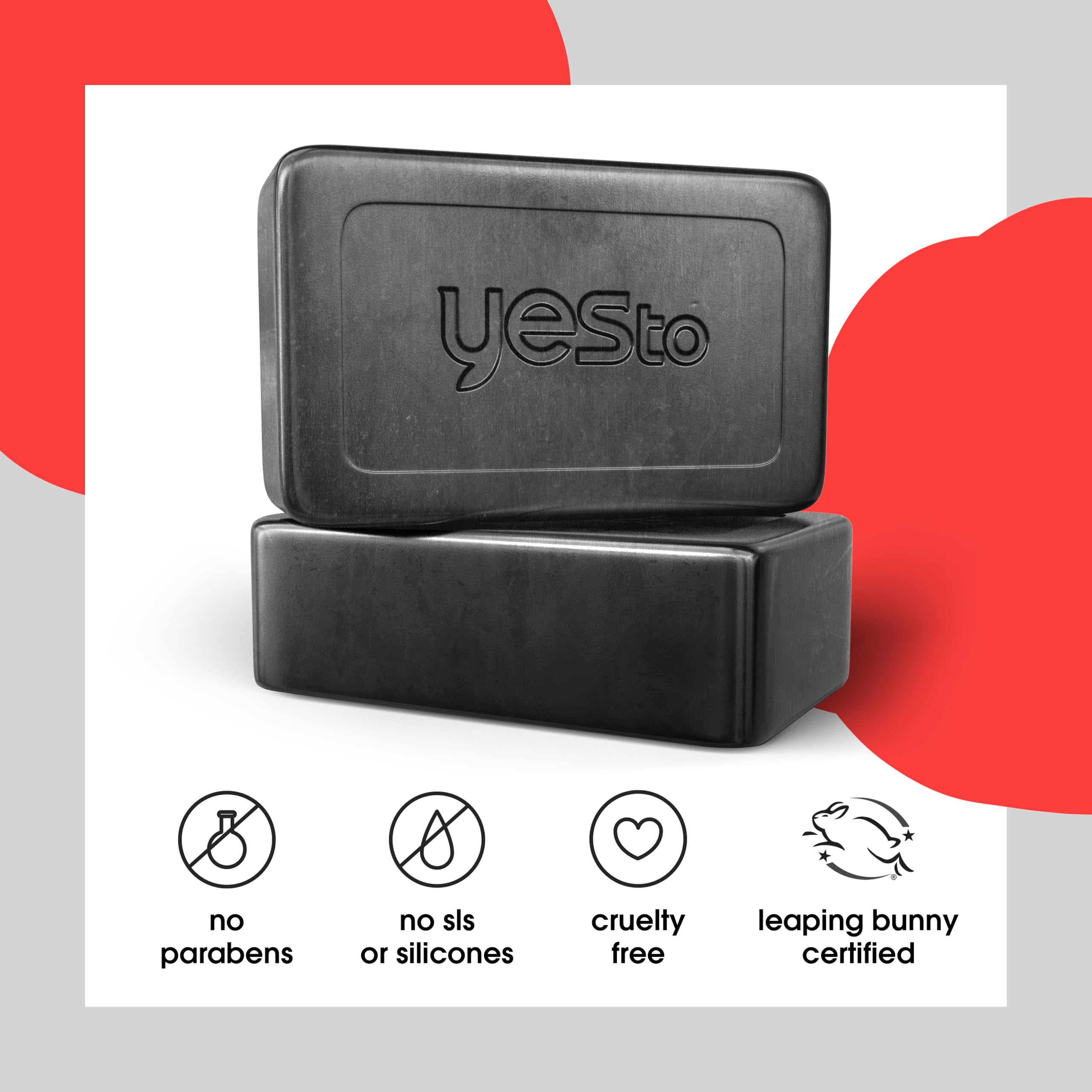Yes To Tomatoes Charcoal Bar Soap with Tomato Extracts & Sunflower Seed Oil | Detoxifying Face & Body Soap – Paraben-Free, 6 oz, Pack of 3