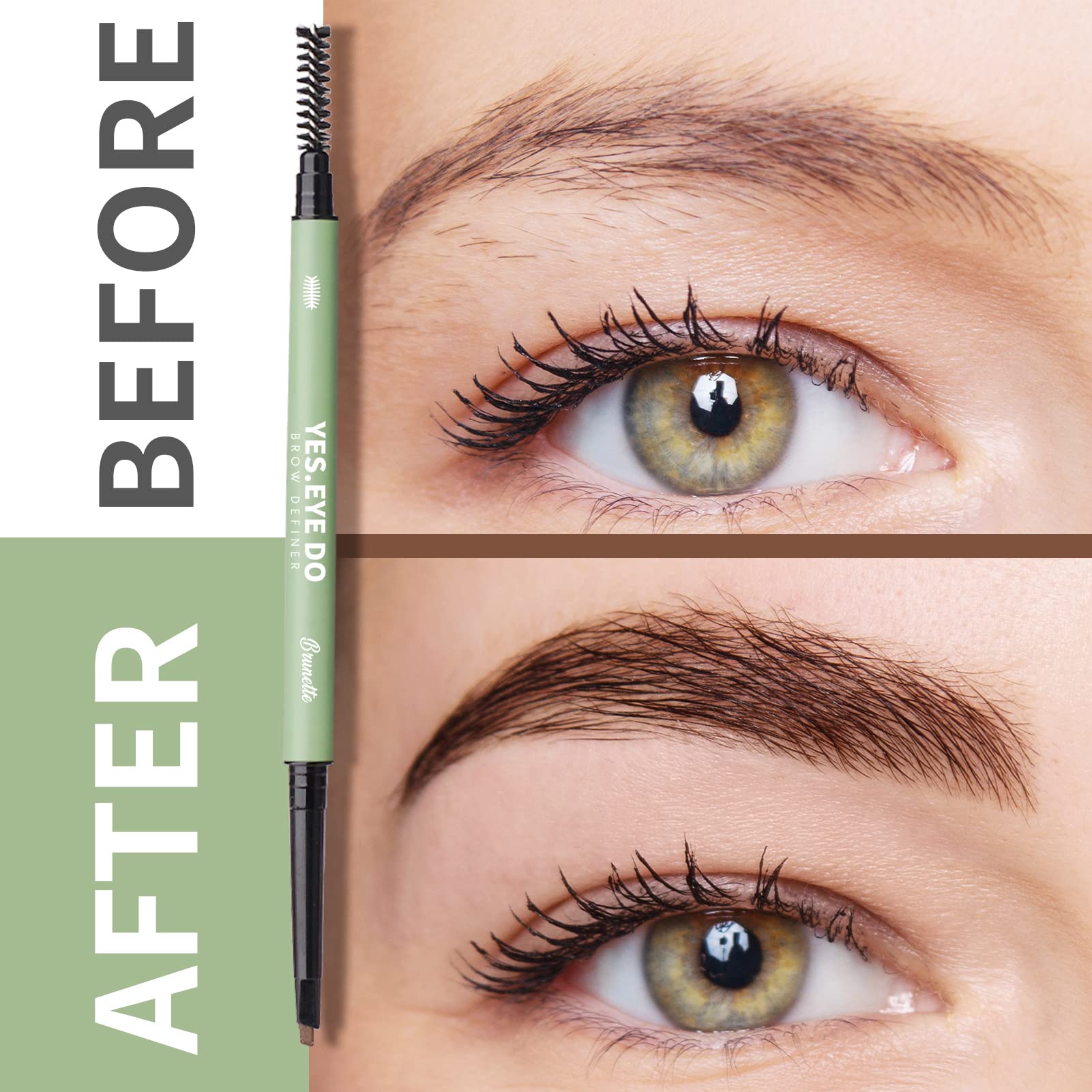 YES.EYE DO Grey Eyebrow Pencil for Older Women – Ultra-Slim, Double-Ended