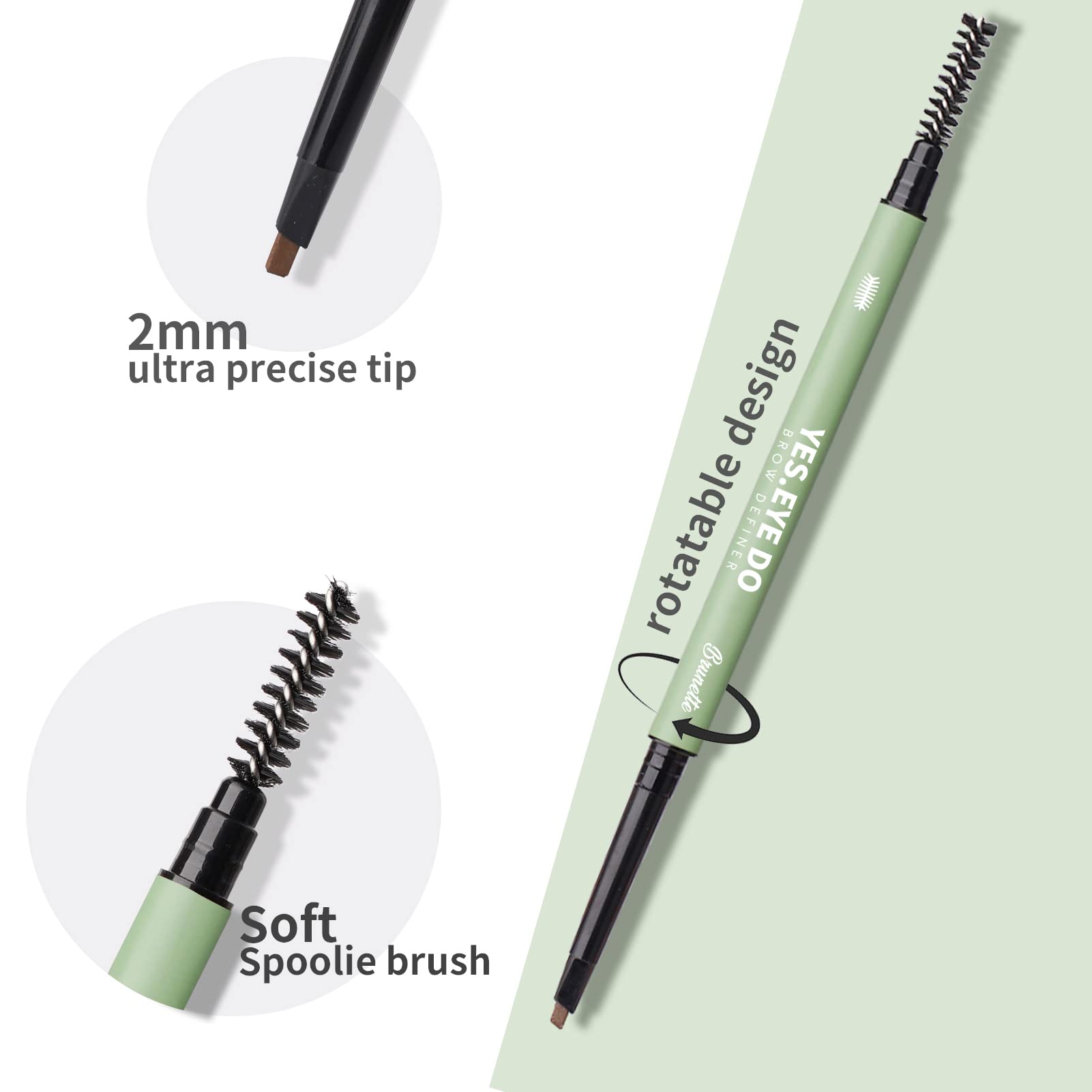 YES.EYE DO Grey Eyebrow Pencil for Older Women – Ultra-Slim, Double-Ended