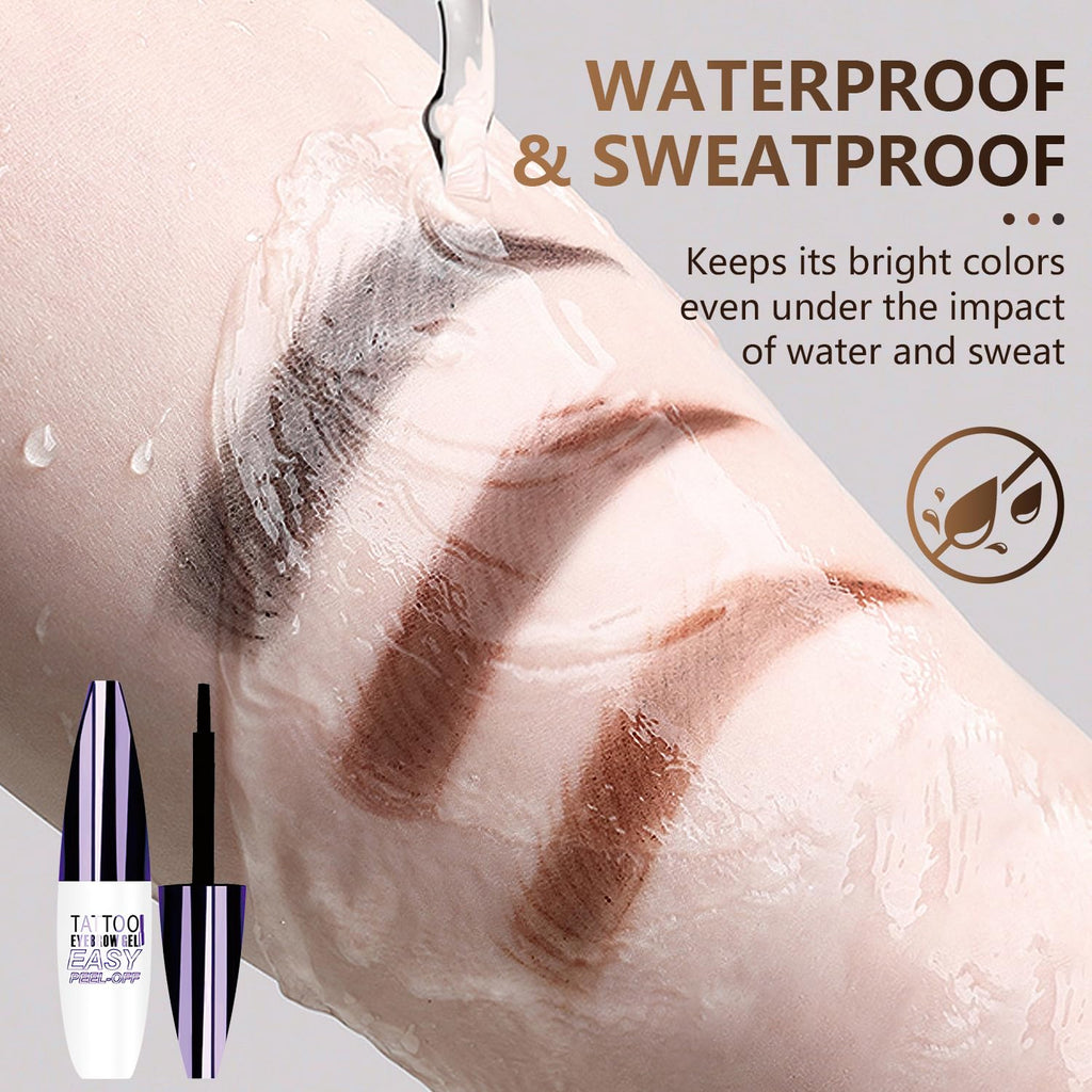 Yetary QICIY 3PCS Peel-Off Eyebrow Gel — Waterproof Tattoo Brow Tint in Brown, Light Brown & Gray Brown