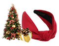 YETASI Christmas Headbands for Women – Non-Slip Red Velvet Knotted Band, All-Day Comfort