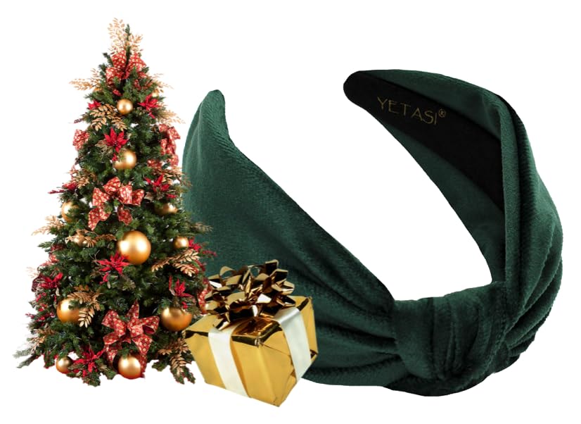 YETASI Green Velvet Knotted Headbands – Non-Slip, All-Day Comfort for Women