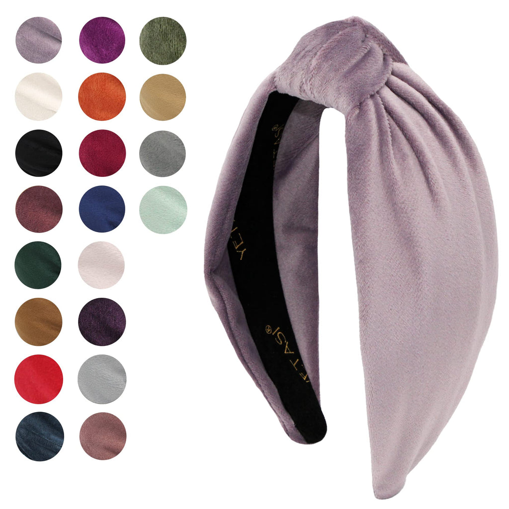 YETASI Purple Velvet Headband for Women - Non-Slip Knot Hairband