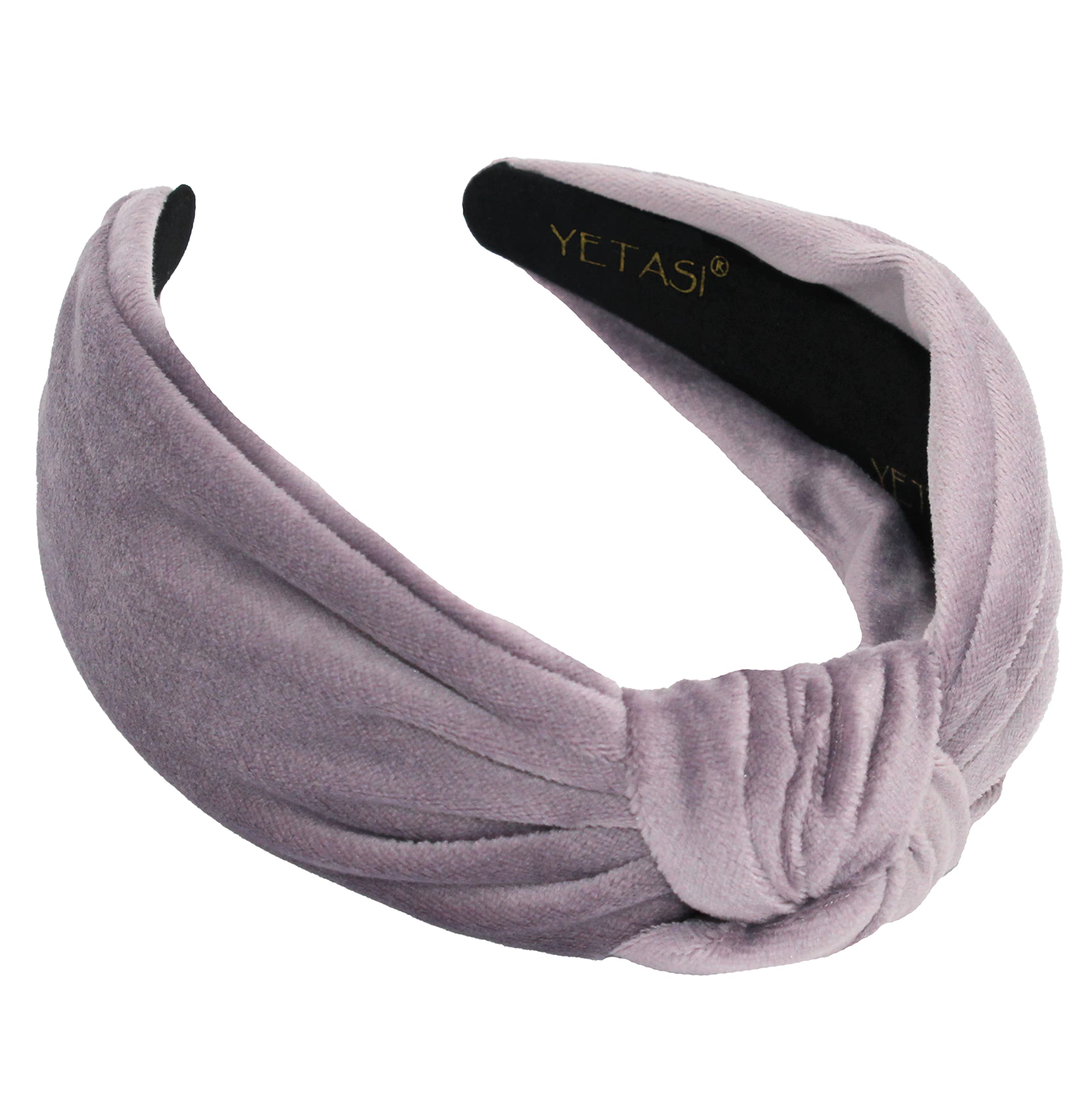 YETASI Purple Velvet Headband for Women - Non-Slip Knot Hairband
