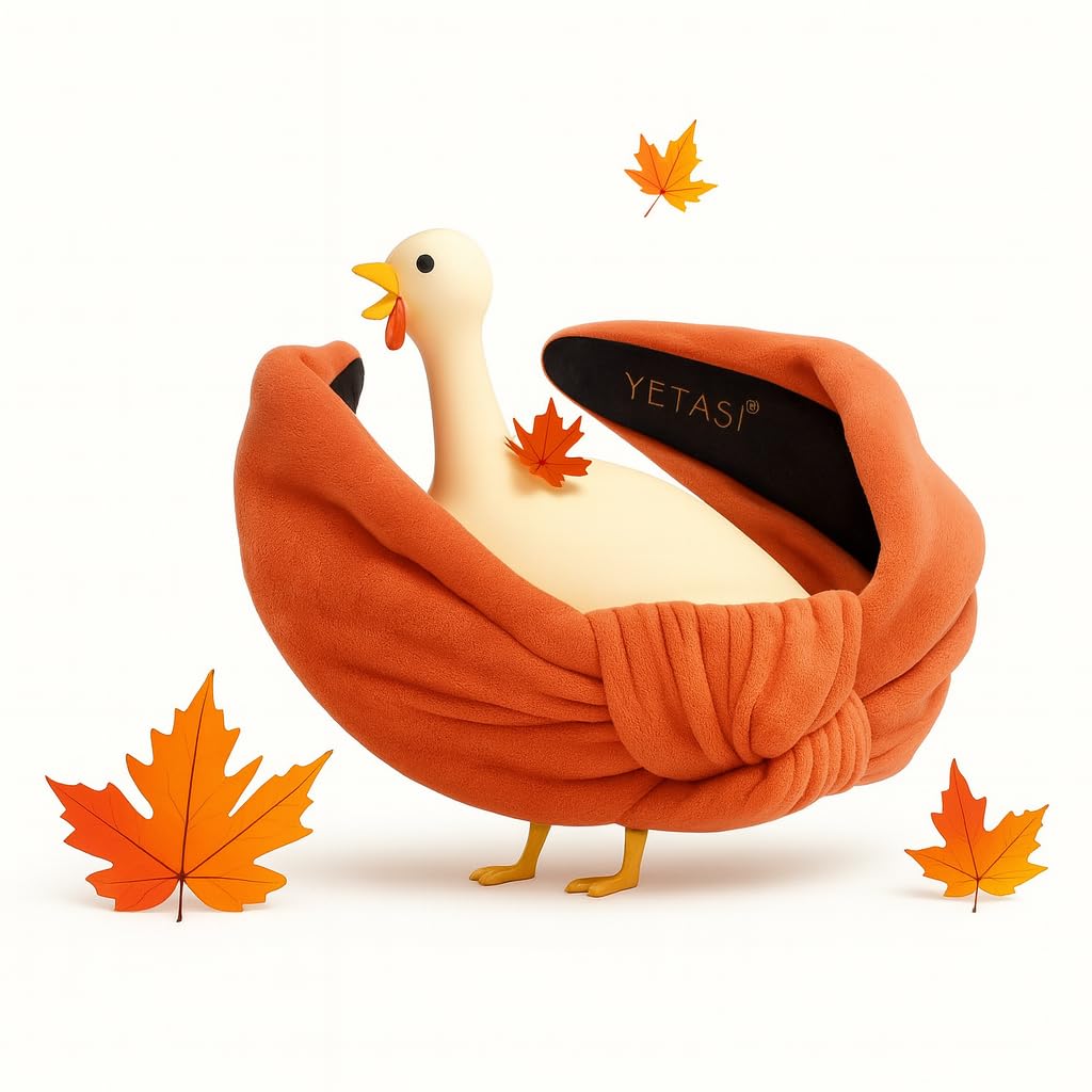 YETASI Thanksgiving Orange Velvet Knotted Headband – Trendy Fall Hair Accessory