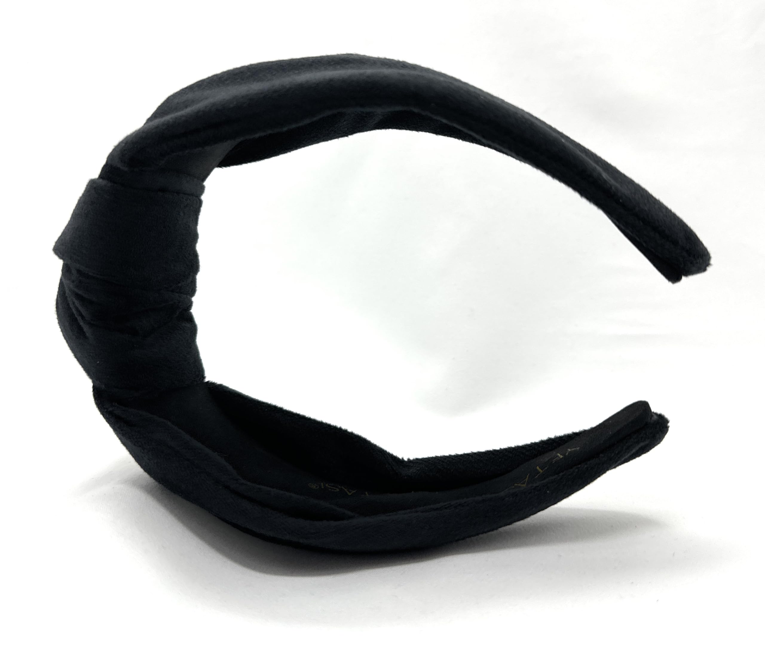 YETASI Chunky Black Velvet Knotted Headband - 2.5-Inch Non-Slip Accessory for Women