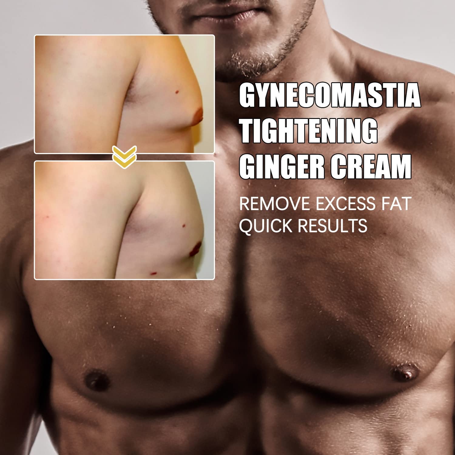 YG LianKai 2pcs Gynecomastia Tightening Ginger Cream – Chest Firming Massage Cream 30ml Each