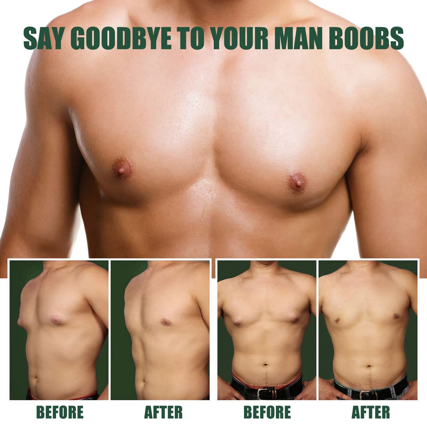 YG LianKai 2pcs Gynecomastia Tightening Ginger Cream – Chest Firming Massage Cream 30ml Each