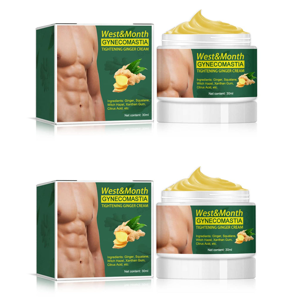 YG LianKai 2pcs Gynecomastia Tightening Ginger Cream – Chest Firming Massage Cream 30ml Each