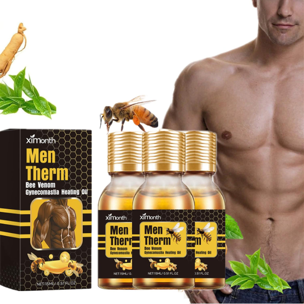 YG LianKai 3Pcs Mens Therm Bee Venom Oil for Chest Muscles – 15ml Gel Pack