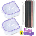 YGQQOY Nail Soaking Bowl Kit — 2x Acetone-Proof Bowls, Cuticle Oil, Buffers & Tools for At-Home Manicures