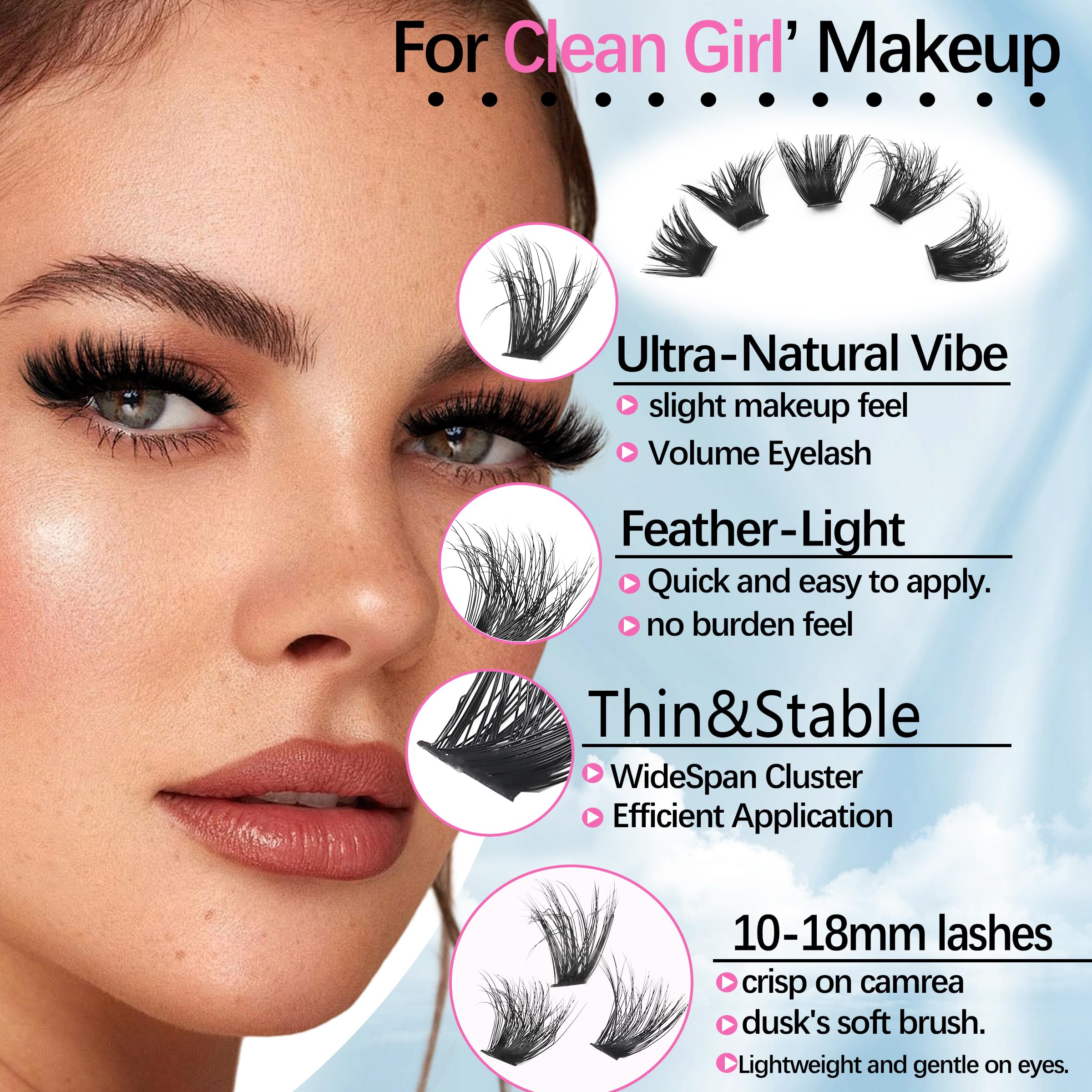 YIDUO Volume Lashes Cluster Kit 60D+80D+100D – 696Pcs DIY Lash Extensions