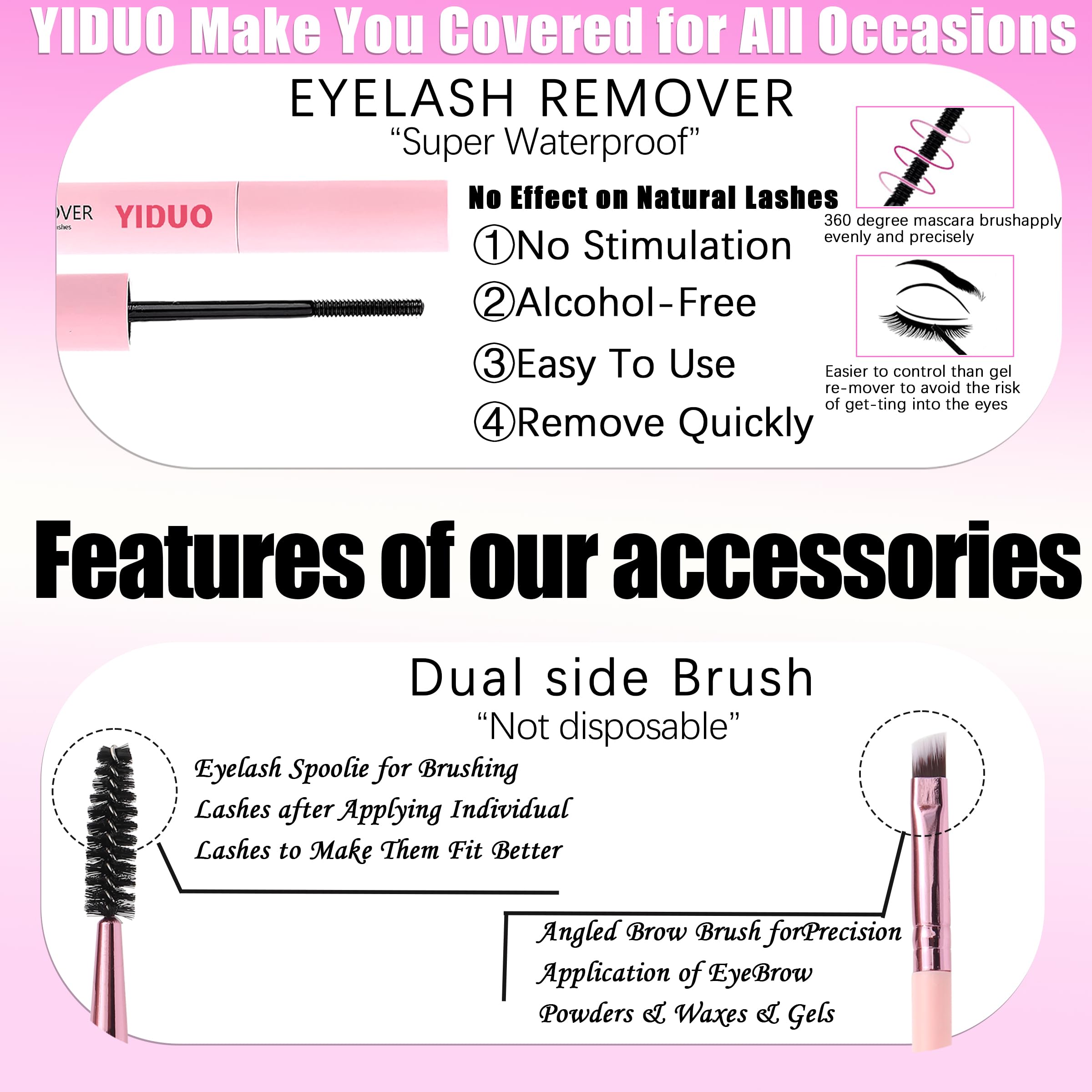 YIDUO Lash Clusters Kit with Spikes Bottom – 808 Pcs DIY Eyelash Extensions (60D/80D/100D)