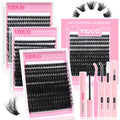 YIDUO Volume Lashes Cluster Kit 60D+80D+100D – 696Pcs DIY Lash Extensions