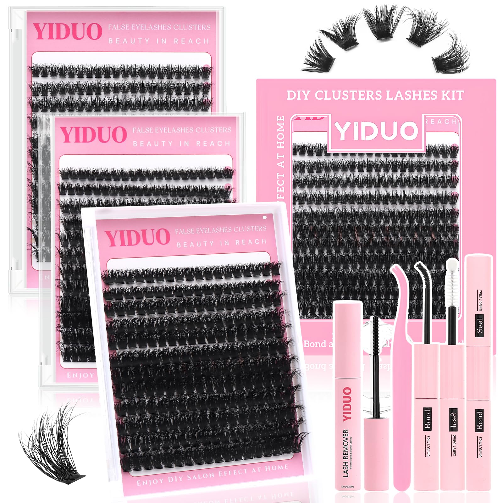 YIDUO Volume Lashes Cluster Kit 60D+80D+100D – 696Pcs DIY Lash Extensions