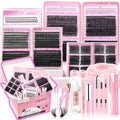 YIDUO Lashes Clusters Kit – 1864 Pcs Bulk Pack Volume False Eyelash Extensions, D Curl Wispy, Studio Effect + Glue, Seal, Tweezers, Remover, Cleanser