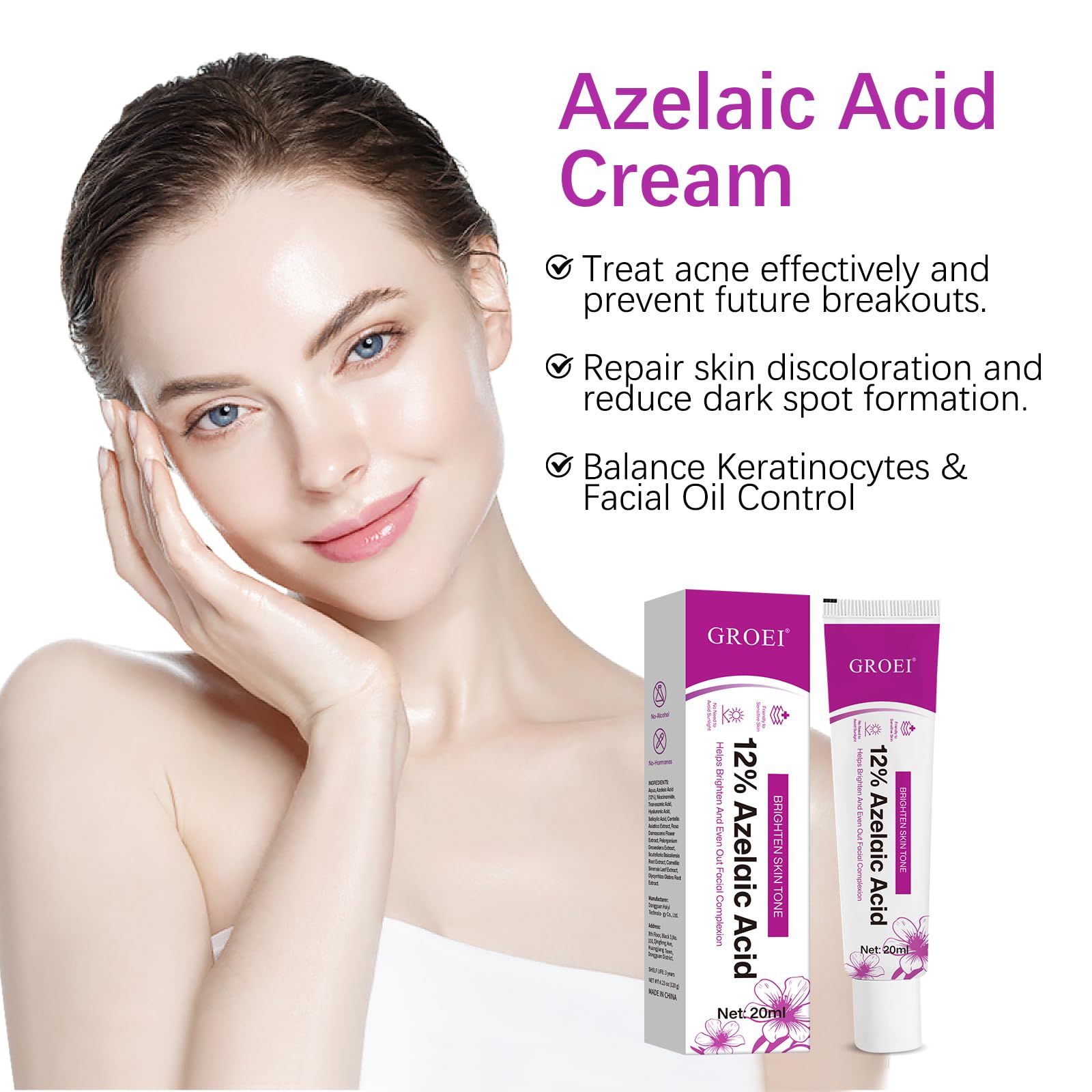 YILEST Azelaic Acid 12% Serum with Niacinamide & Hyaluronic Acid – 2PC