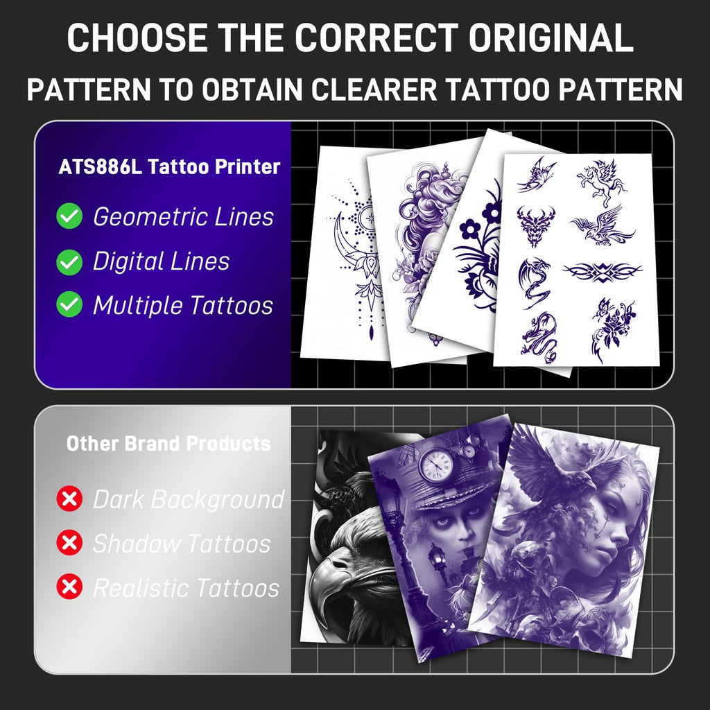 YILONG ATS886L Tattoo Stencil Printer – Bluetooth Thermal Transfer + 15 Papers