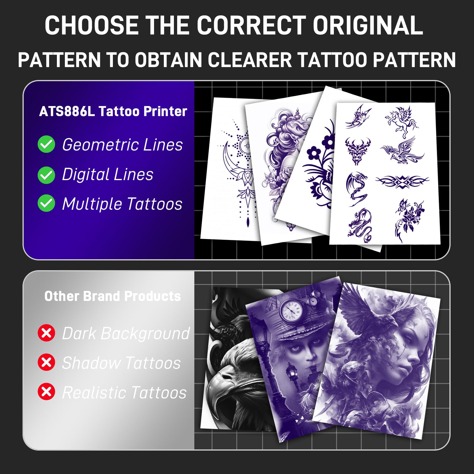 YILONG ATS886L Tattoo Stencil Printer – Bluetooth Thermal Transfer + 15 Papers