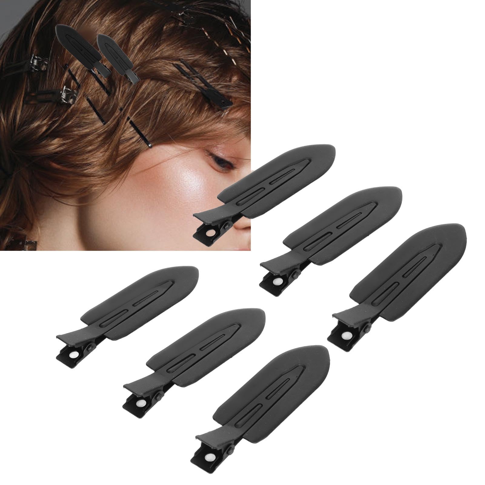 Yinhing 21pcs Leaf-Shaped Hair Clips for Bangs – No Creases, Black