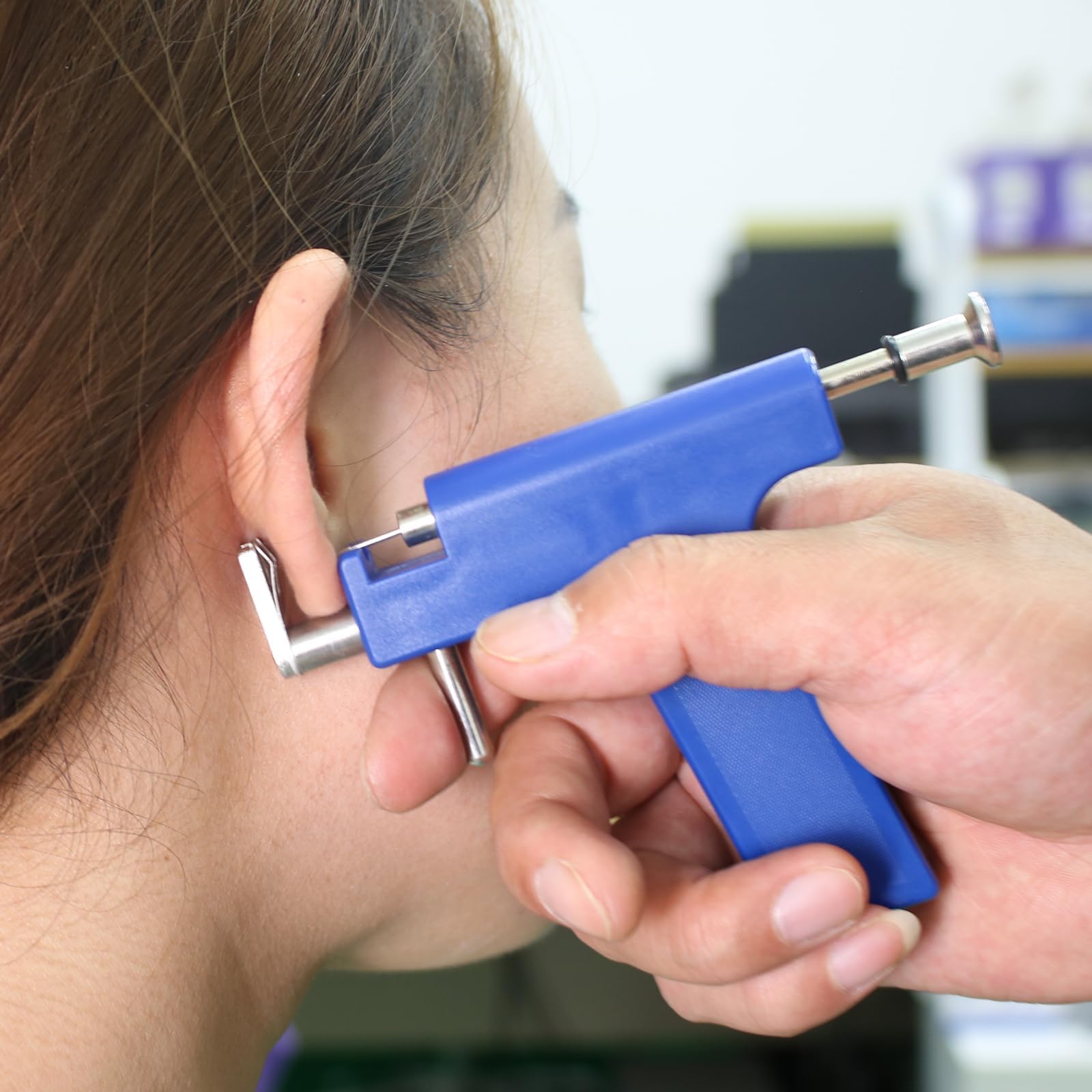 YINPAD Ear Piercing Gun – Reusable Professional Kit with 24 Surgical-Grade Earrings & 24 Alcohol Sheets