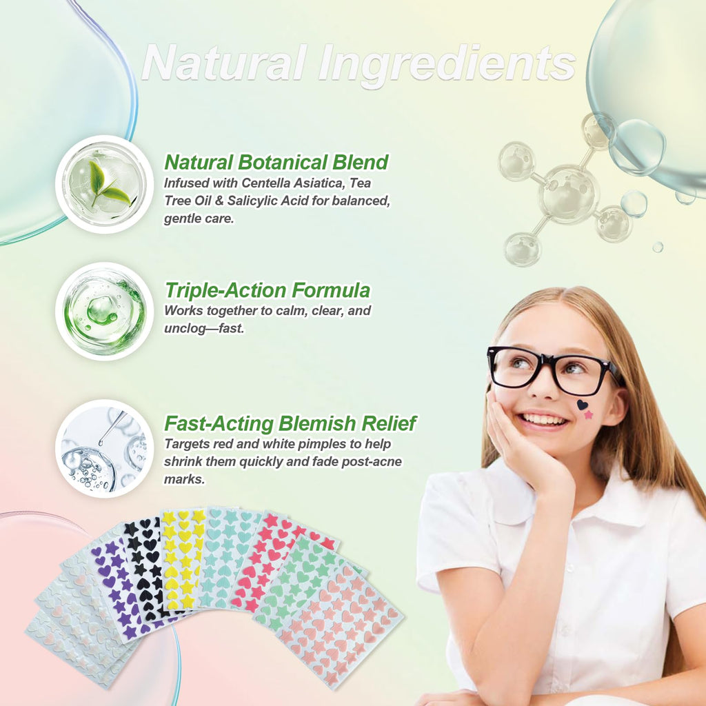 YIWMWIY Bright Shimmer Pimple Patches – 400 Count, 3 Sizes (10/12/14mm) with Tea Tree, Salicylic Acid & Centella