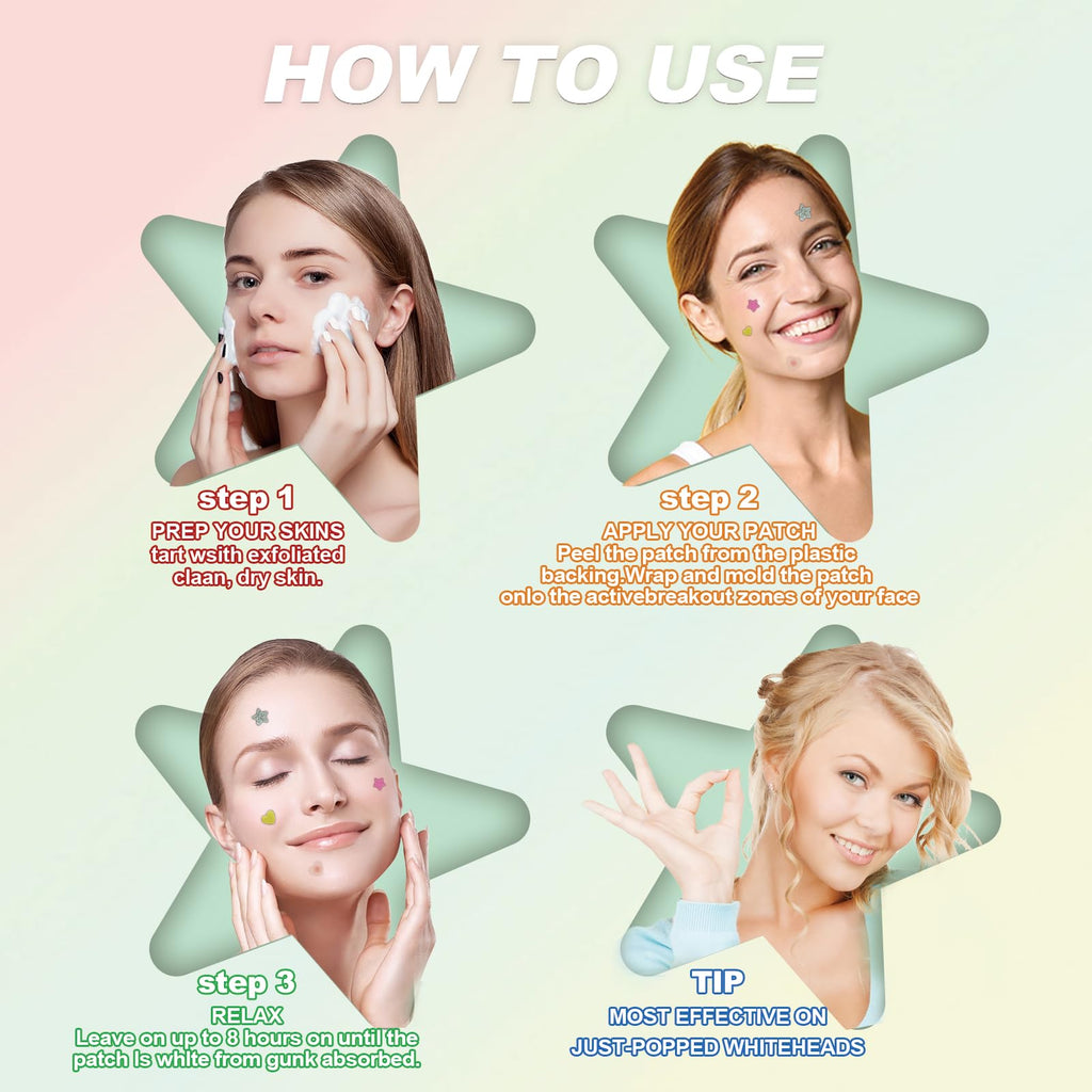 YIWMWIY Bright Shimmer Pimple Patches – 400 Count, 3 Sizes (10/12/14mm) with Tea Tree, Salicylic Acid & Centella
