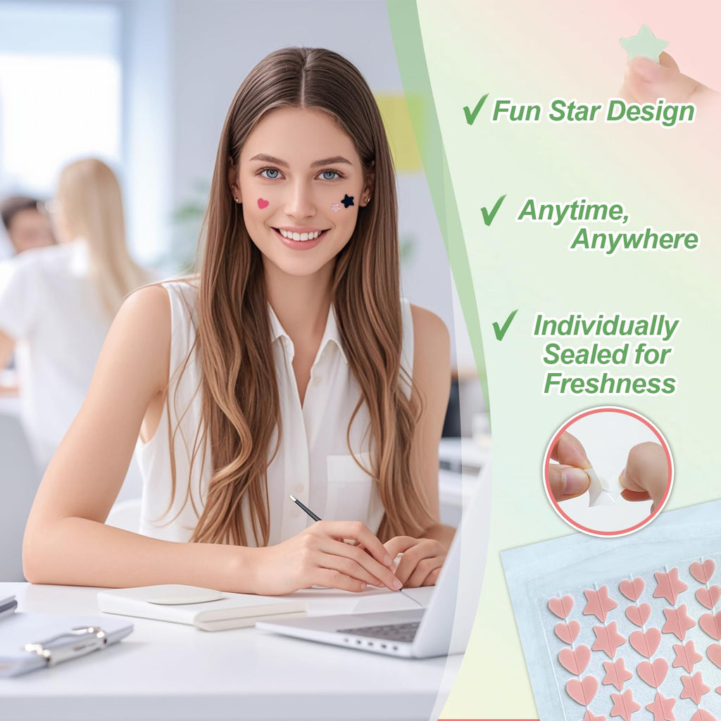 YIWMWIY Bright Shimmer Pimple Patches – 400 Count, 3 Sizes (10/12/14mm) with Tea Tree, Salicylic Acid & Centella