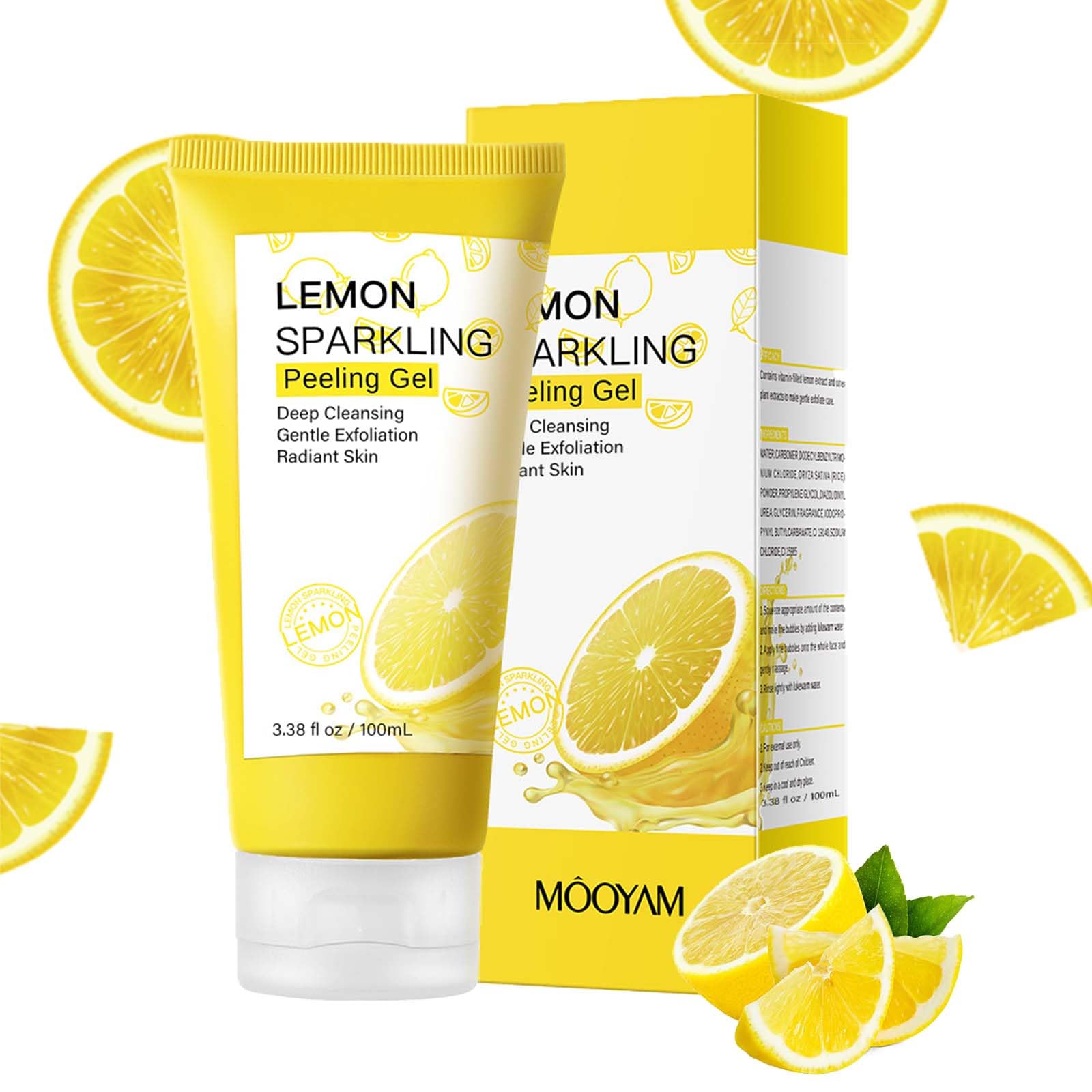 YJLYQF Lemon Exfoliating Gel | Gentle Face & Body Scrub for All Skin Types – 3.38 oz