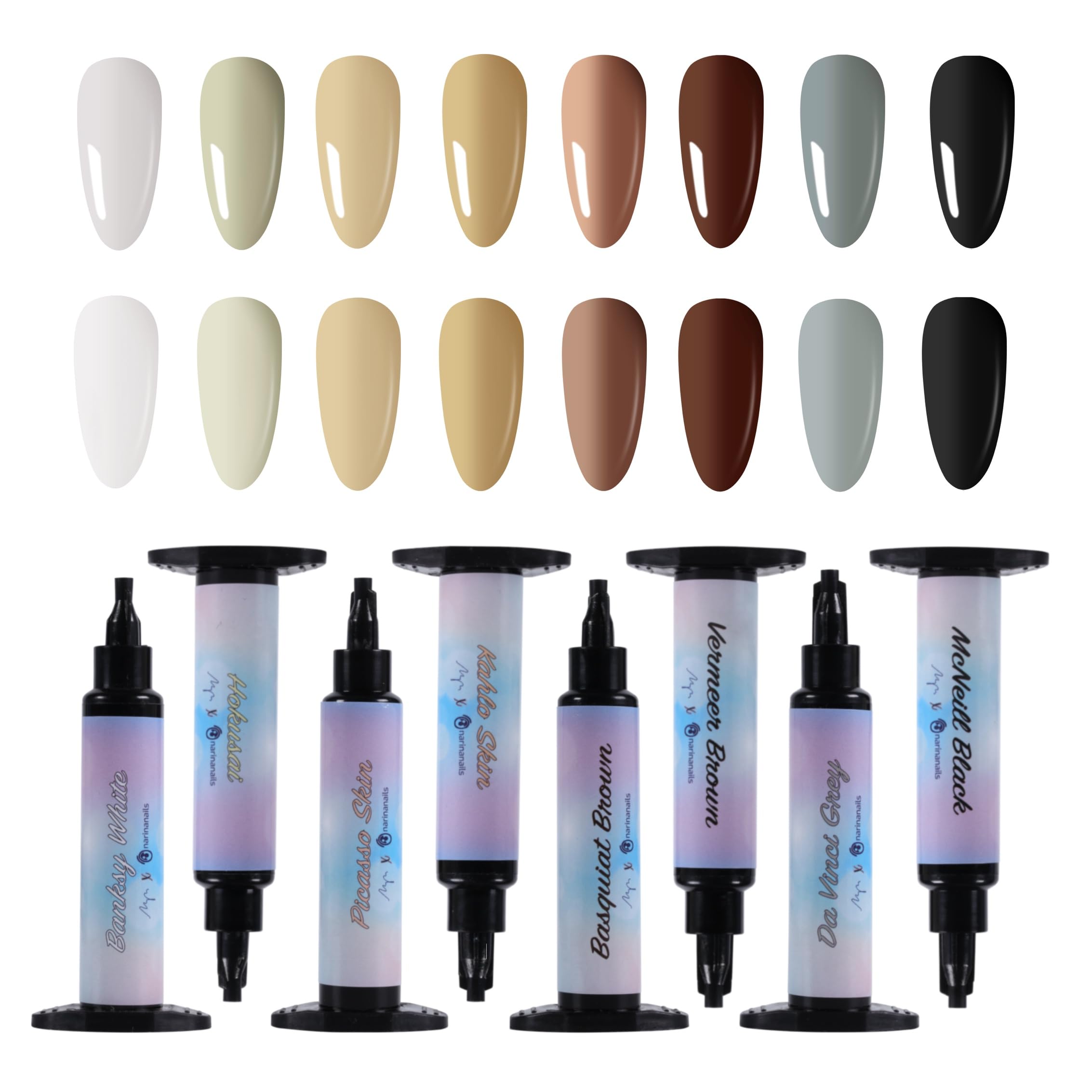 YJMyujimi Narina The Artist Palette x MPA — 16 Colours, Mixing Pad, 2 Mini Palettes, 24 Nail Art Grids, 5g Pigmented Colors