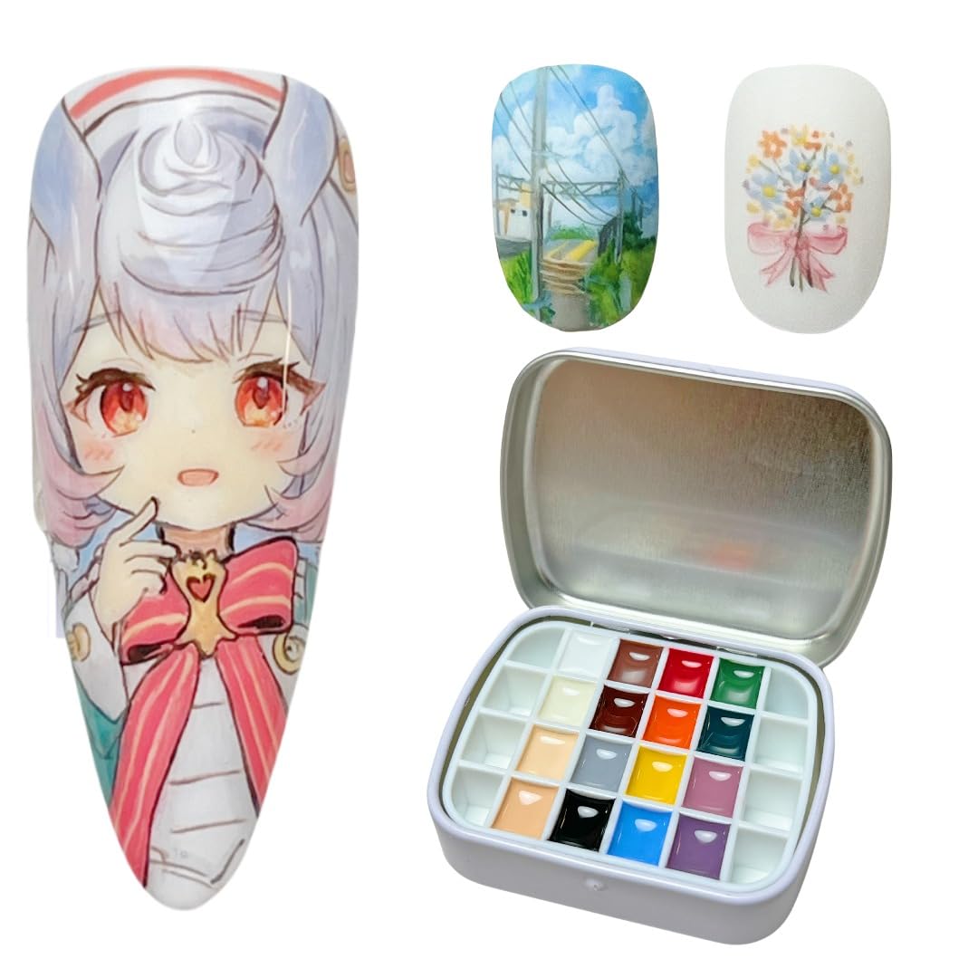 YJMyujimi Narina The Artist Palette x MPA — 16 Colours, Mixing Pad, 2 Mini Palettes, 24 Nail Art Grids, 5g Pigmented Colors