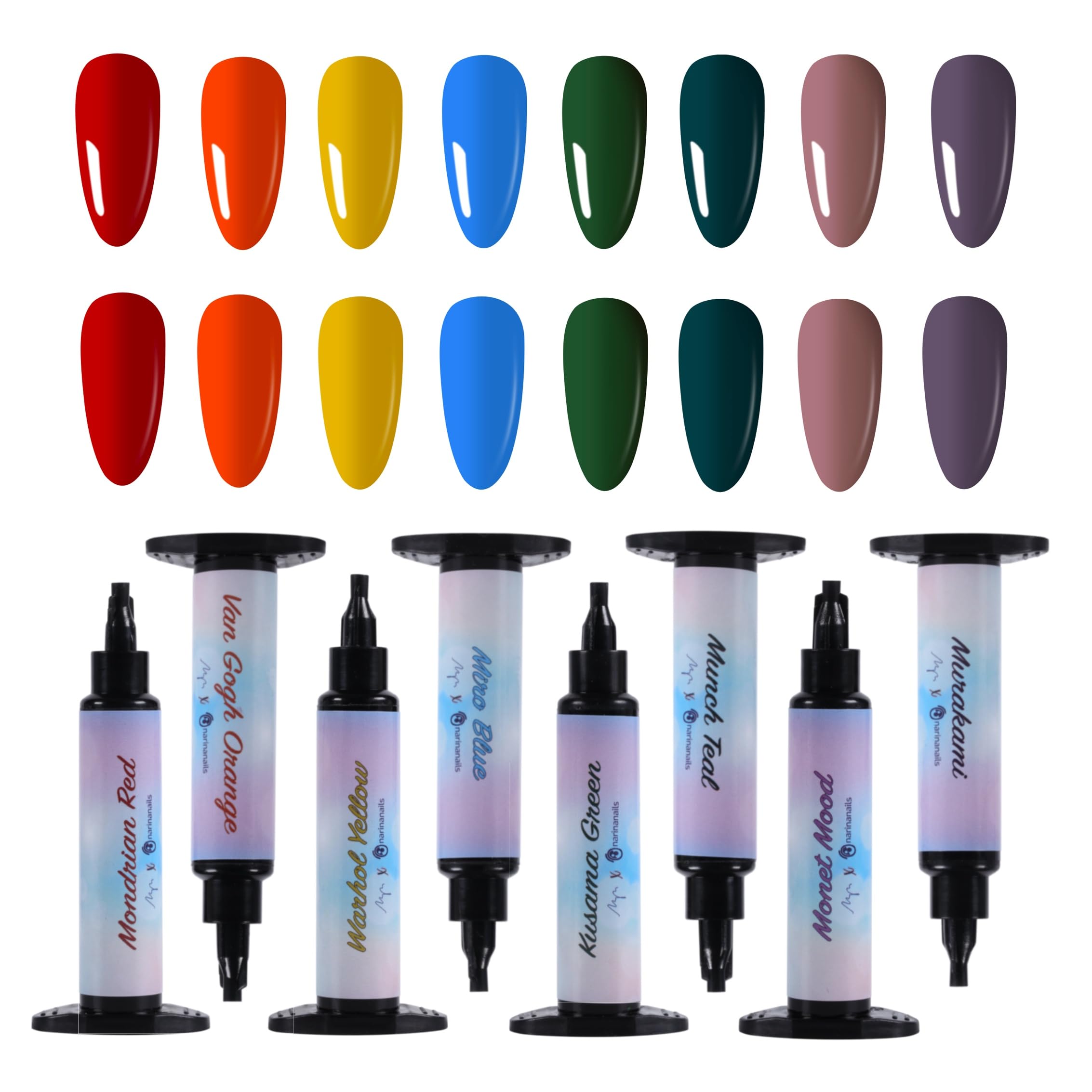 YJMyujimi Narina The Artist Palette x MPA — 16 Colours, Mixing Pad, 2 Mini Palettes, 24 Nail Art Grids, 5g Pigmented Colors