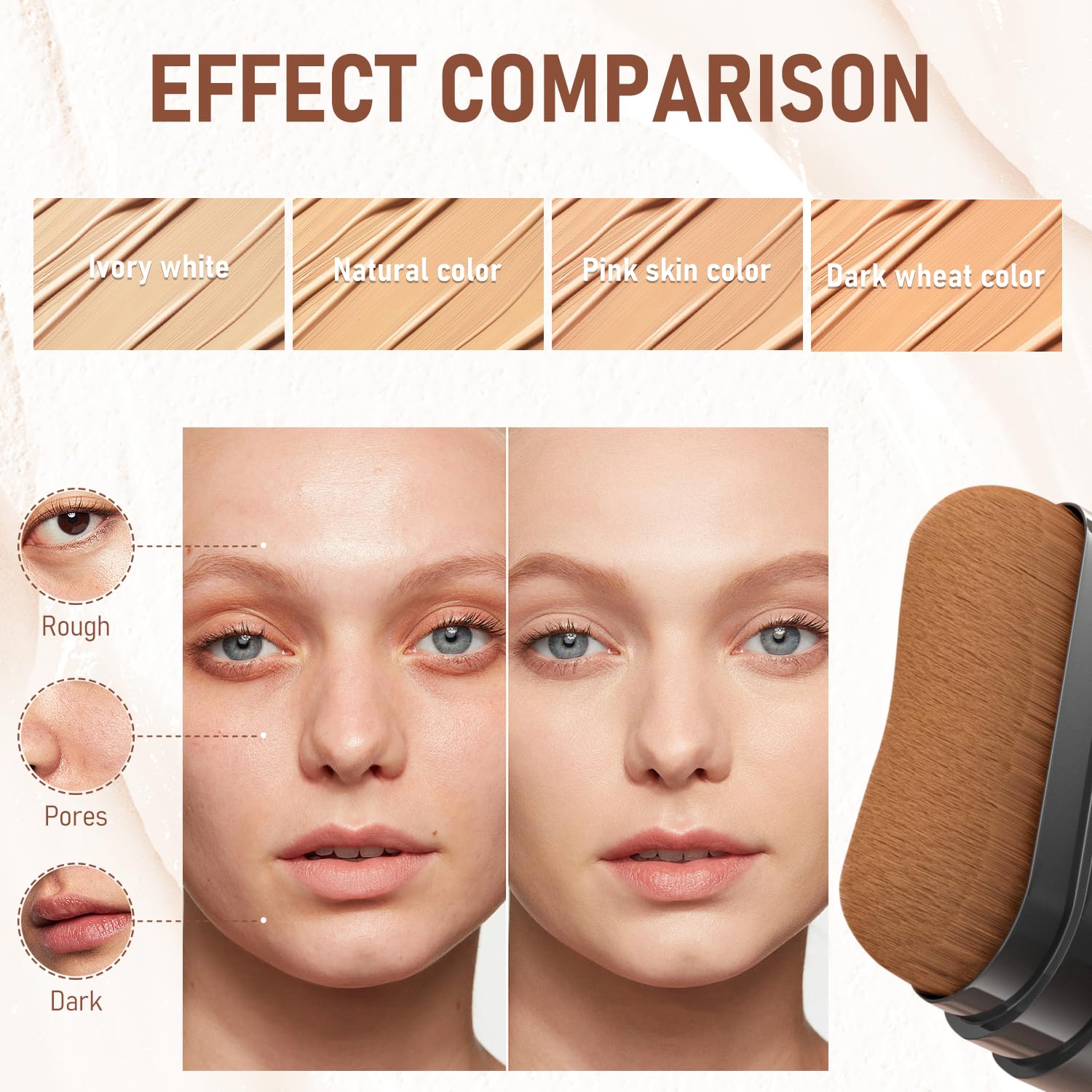 YJW Flawless Eraser Foundation Stick – Hydrating Korean Lightweight Foundation, Waterproof, Multi-Use (Shade 02)